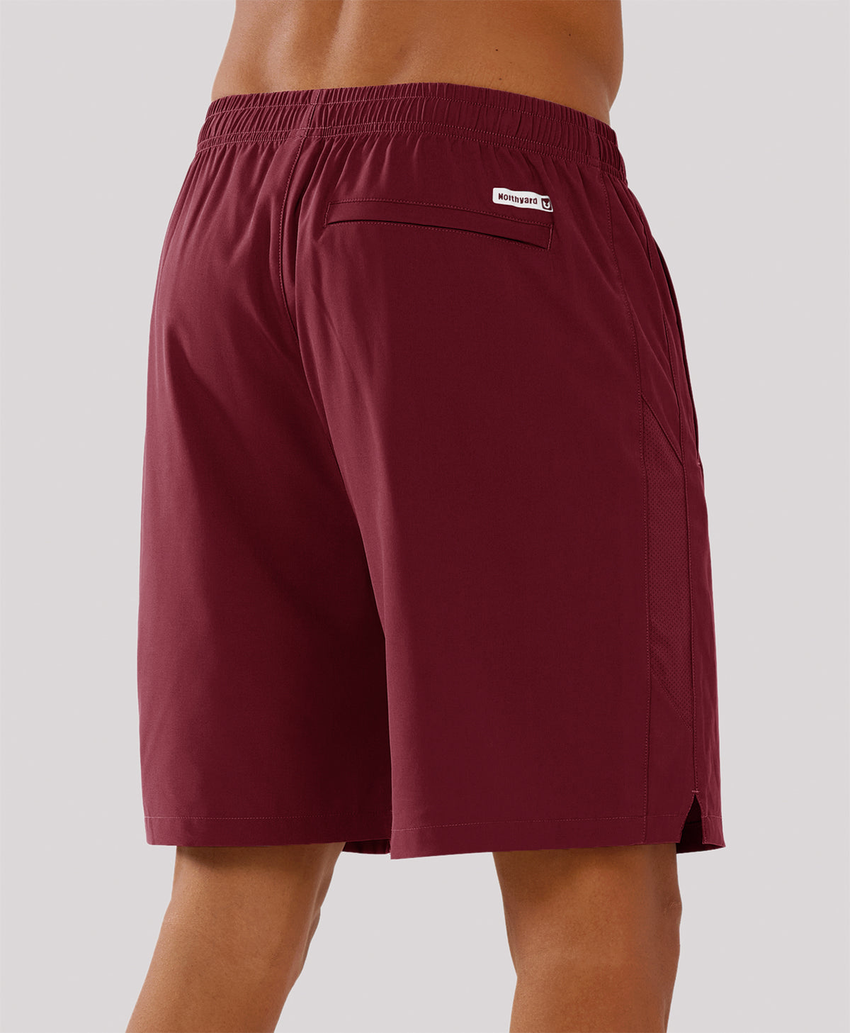 
Men's 7" Stretchy Performance Pickleball Shorts with Triple Secure Zipper Pockets — WINE