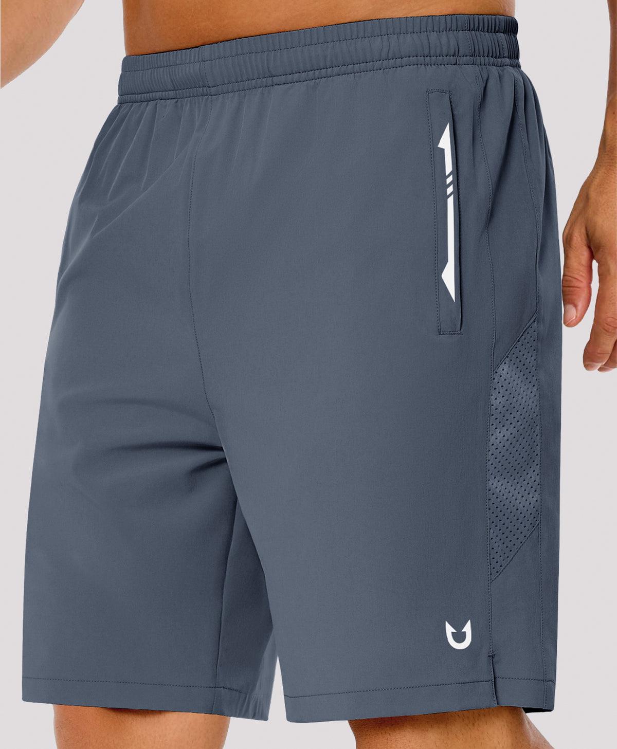 
Men's 9" Micro-Air Breathable Workout Shorts with 3 Zip Pockets — COOLGREY
