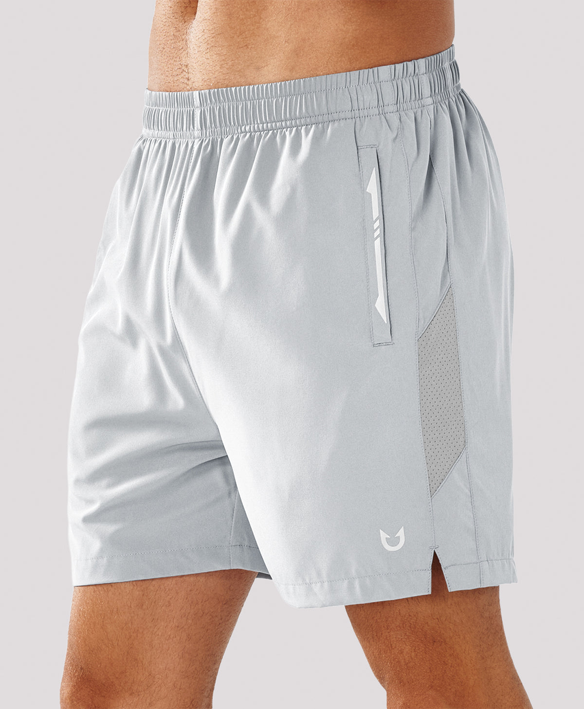
Men's 5 Inch Inseam Workout Stretch Sweat Shorts for Cycling & Running — LIGHTGREY