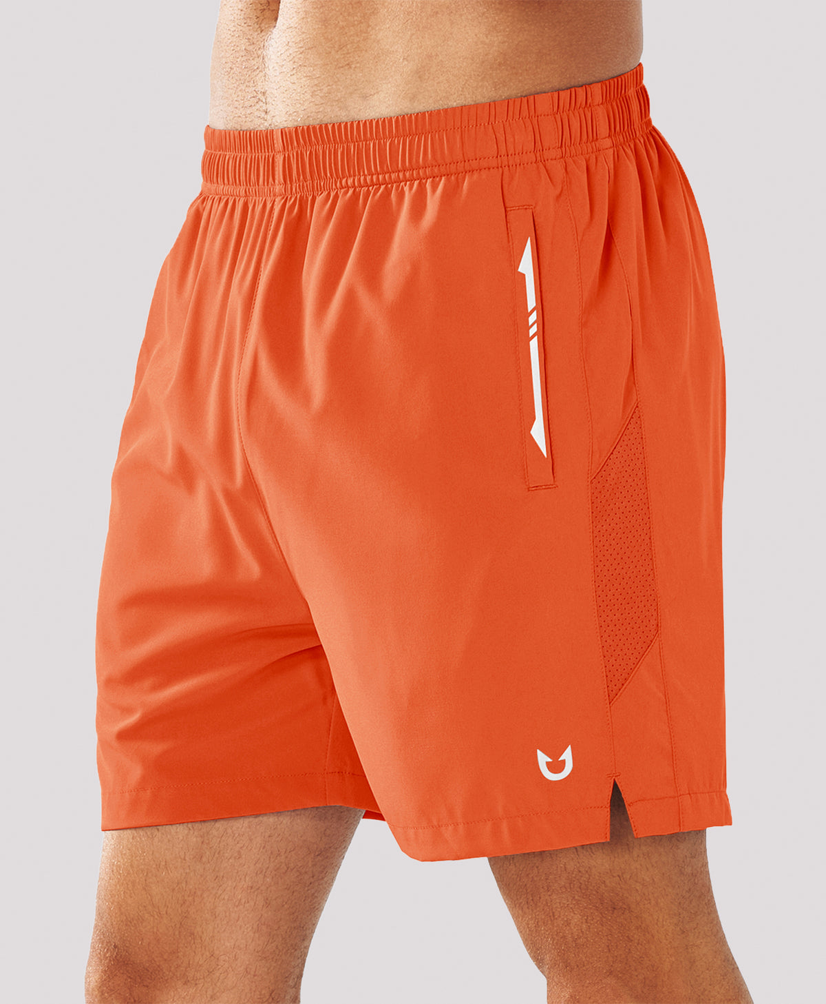 
Men's 5 Inch Inseam Workout Stretch Sweat Shorts for Cycling & Running — orange