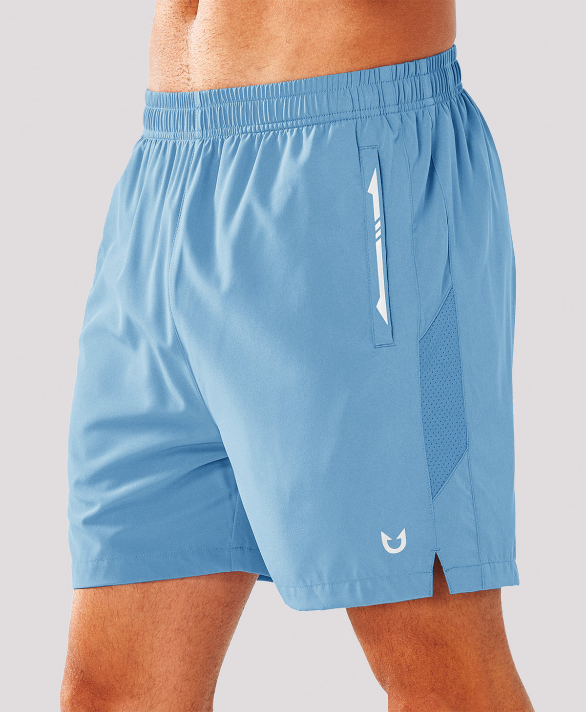 
Men's 5 Inch Inseam Workout Stretch Sweat Shorts for Cycling & Running — SKYBLUE