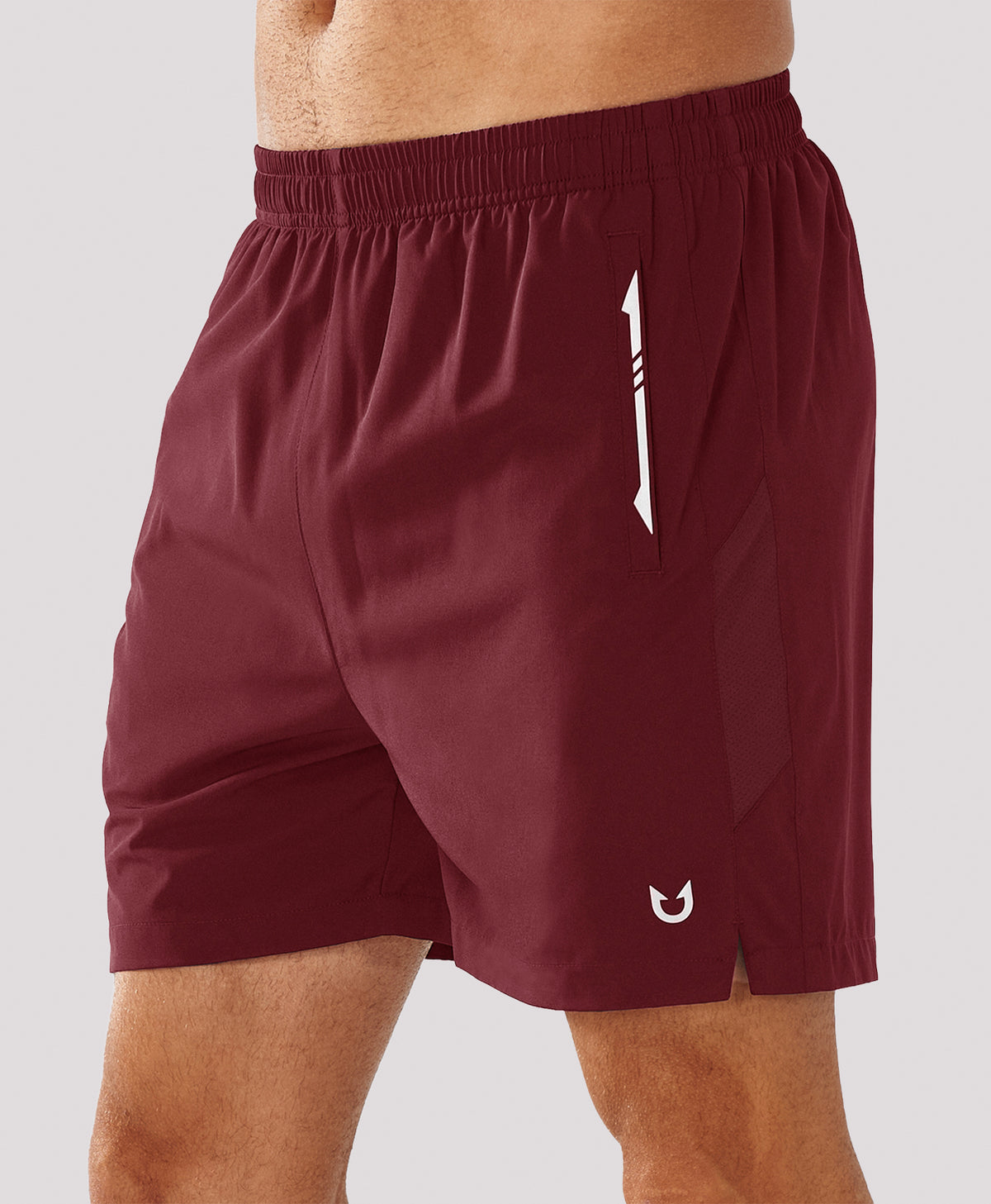 
Men's 5 Inch Inseam Workout Stretch Sweat Shorts for Cycling & Running — WINE