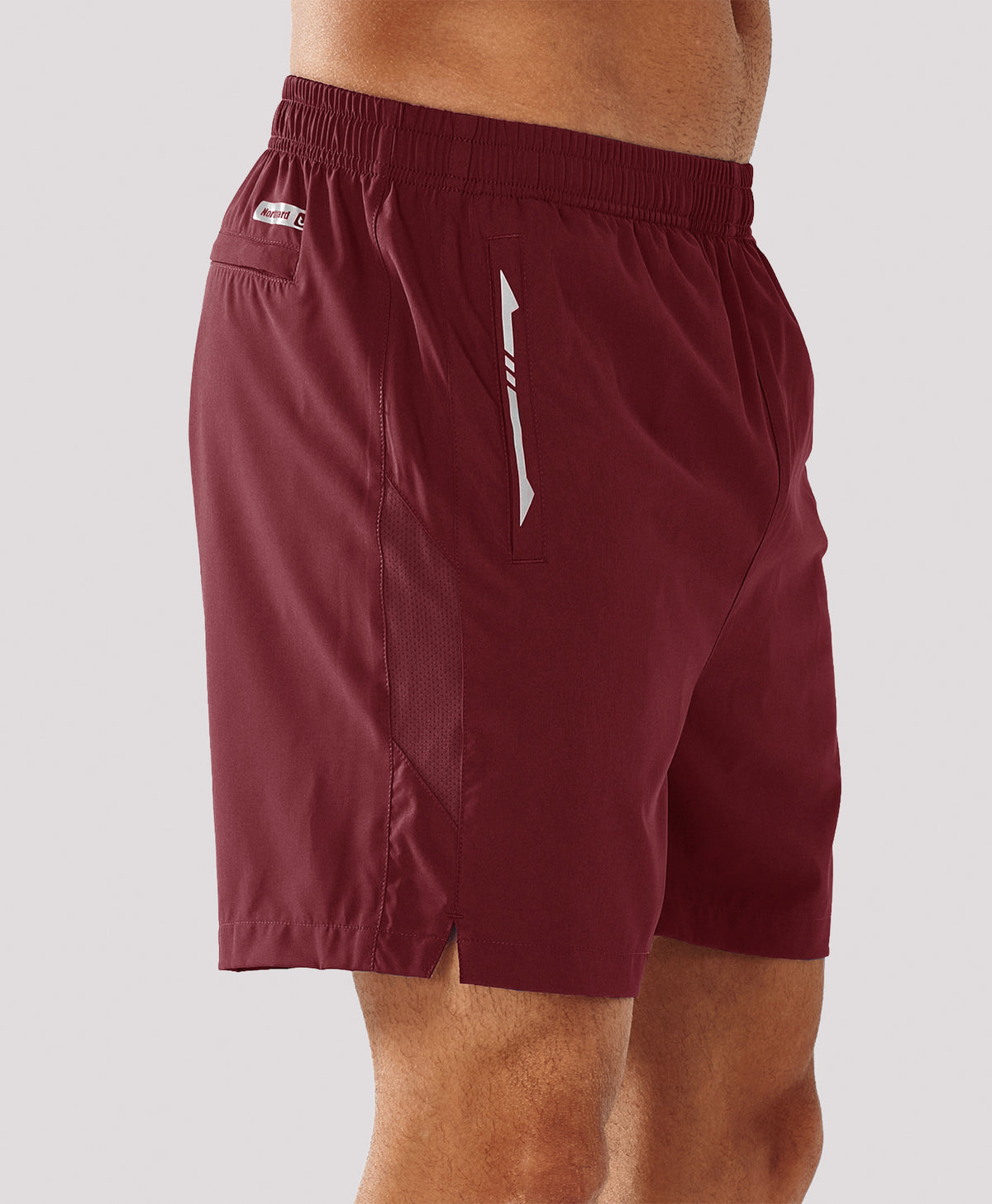 
Men's 5 Inch Inseam Workout Stretch Sweat Shorts for Cycling & Running — WINE