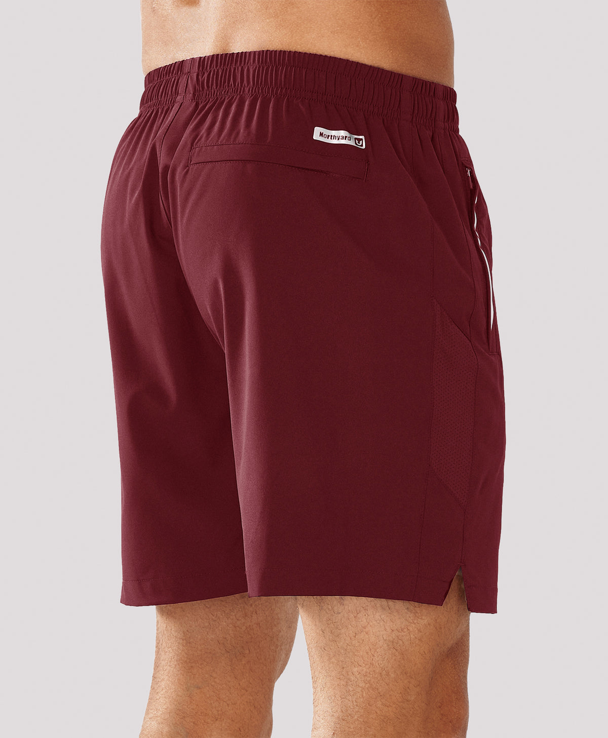
Men's 5 Inch Inseam Workout Stretch Sweat Shorts for Cycling & Running — WINE