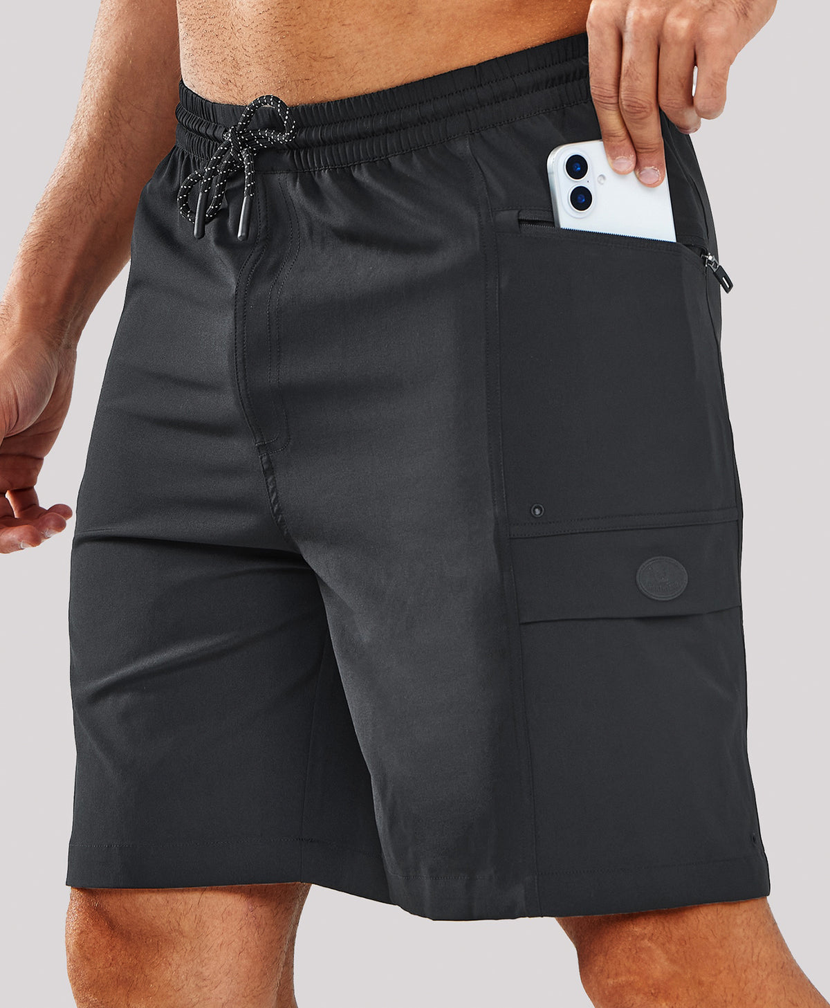 
Men's 9" Quick-Dry Water-Repellent Swim Trunks — BLACK