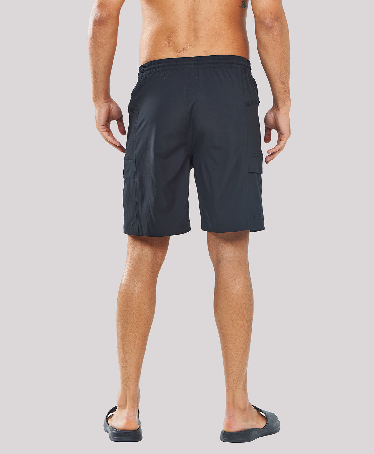 
Men's 9" Quick-Dry Water-Repellent Swim Trunks — BLACK