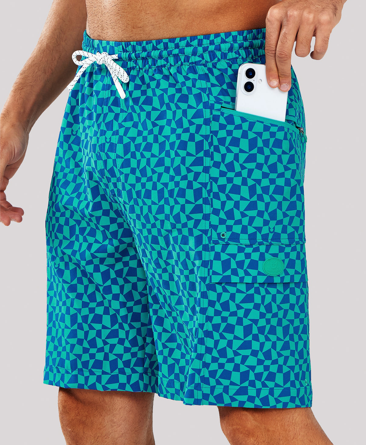 
Men's 9" Quick-Dry Water-Repellent Swim Trunks — GREENBLUEBLOCKS
