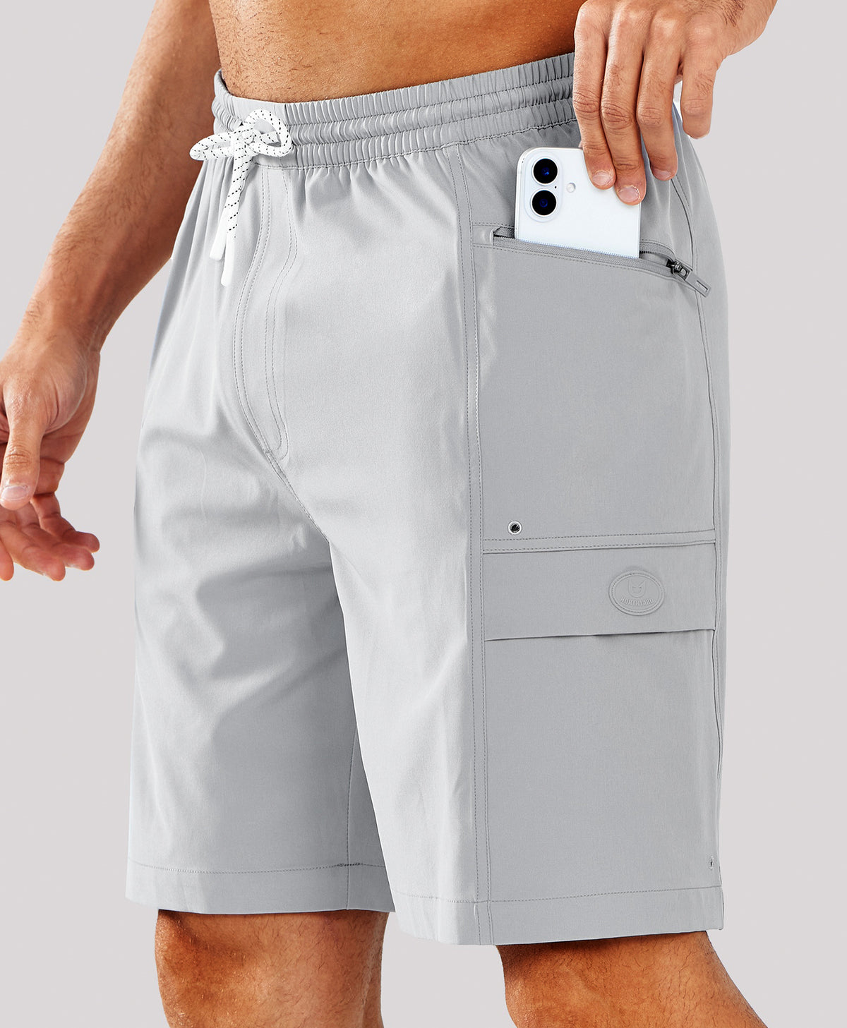 
Men's 9" Quick-Dry Water-Repellent Swim Trunks — LIGHTGREY