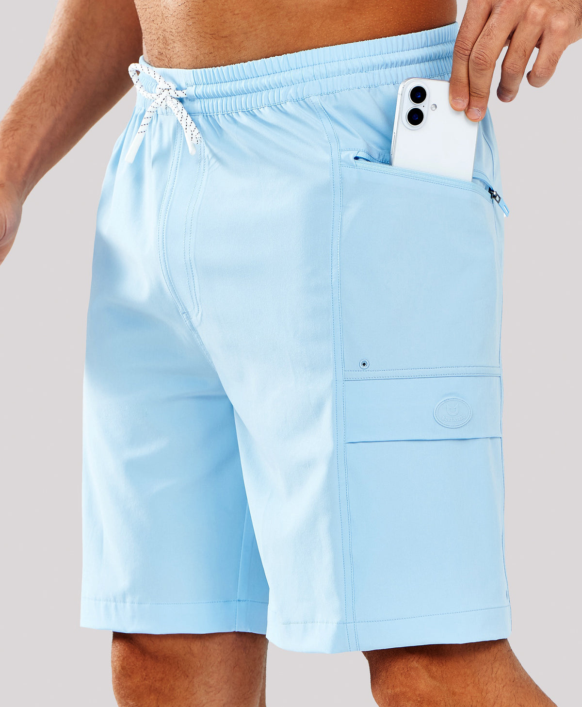 
Men's 9" Quick-Dry Water-Repellent Swim Trunks — SKYBLUE