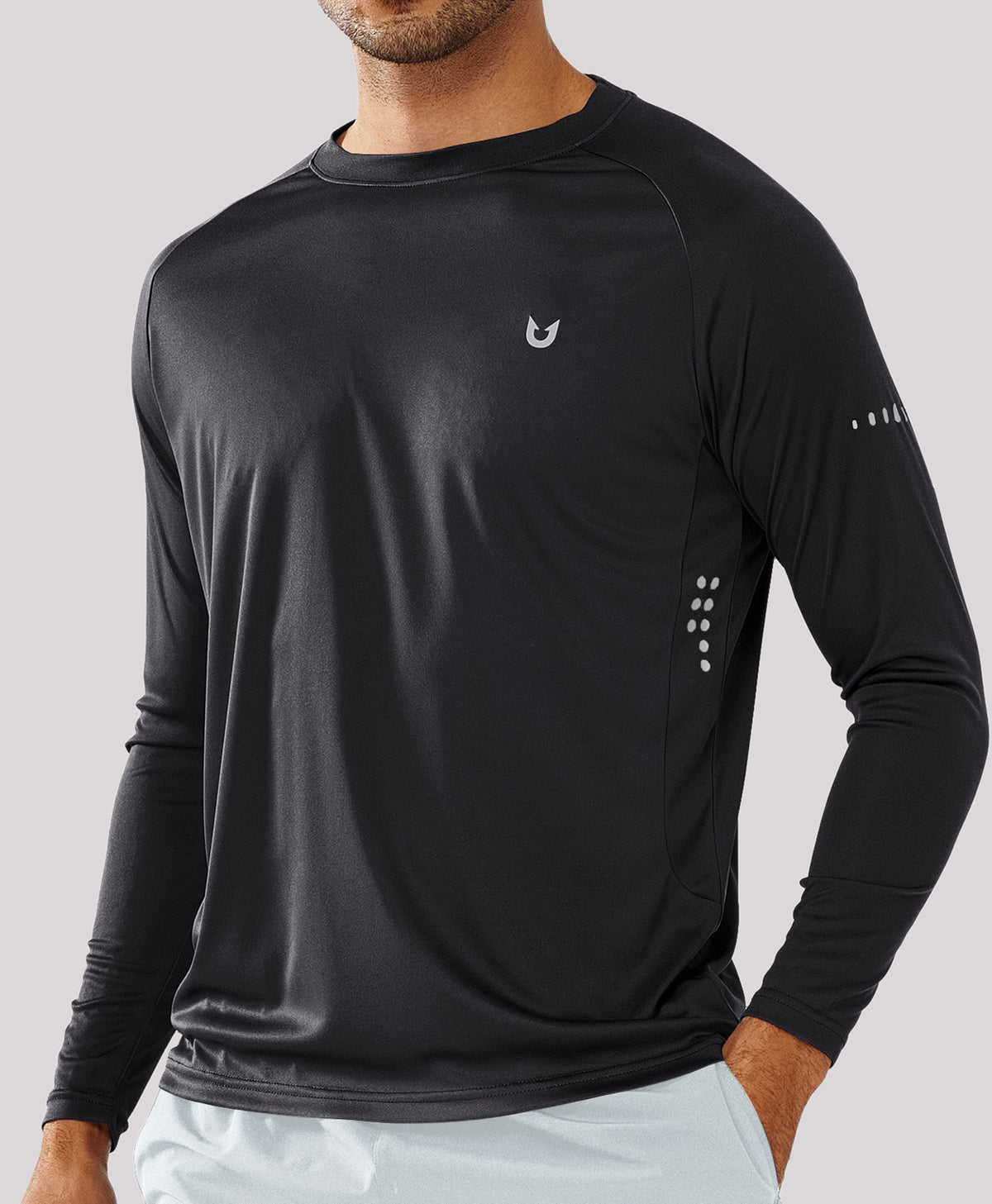 
Men's Ultra-Soft UPF 50+ Long Sleeve  T-Shirts — BLACK