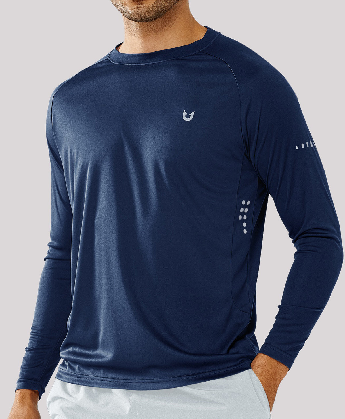 
Men's Ultra-Soft UPF 50+ Long Sleeve  T-Shirts — NAVY