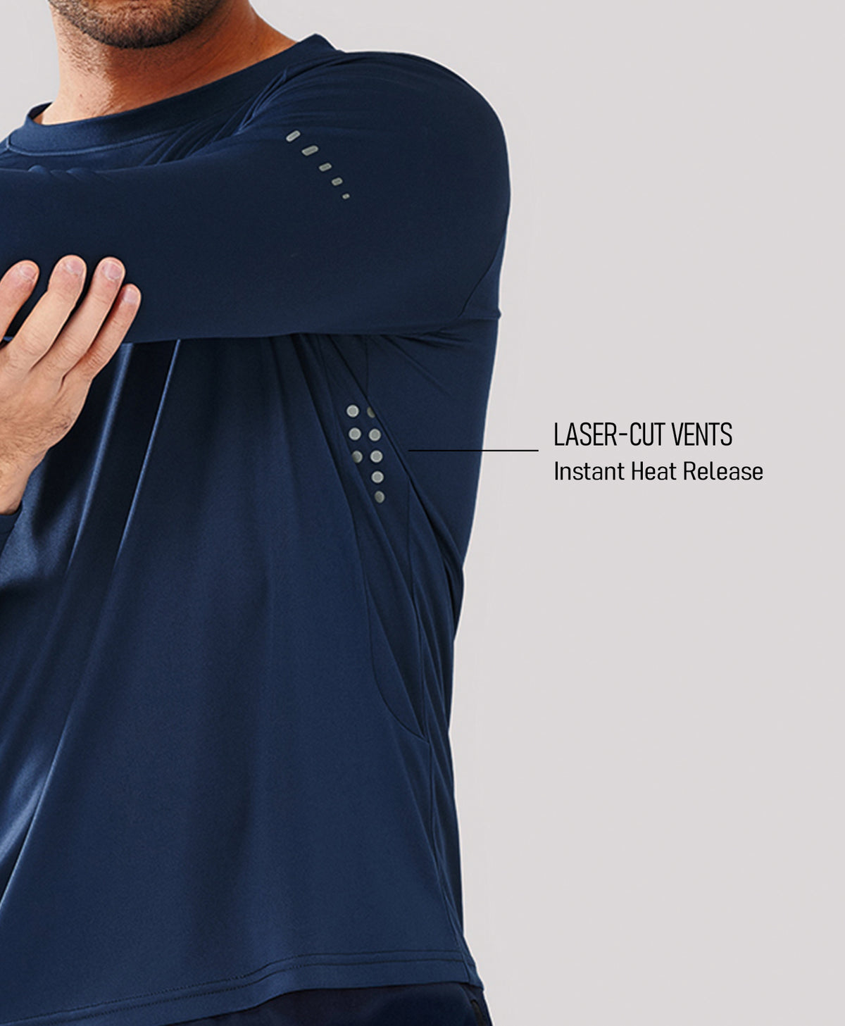 
Men's Ultra-Soft UPF 50+ Long Sleeve  T-Shirts — NAVY