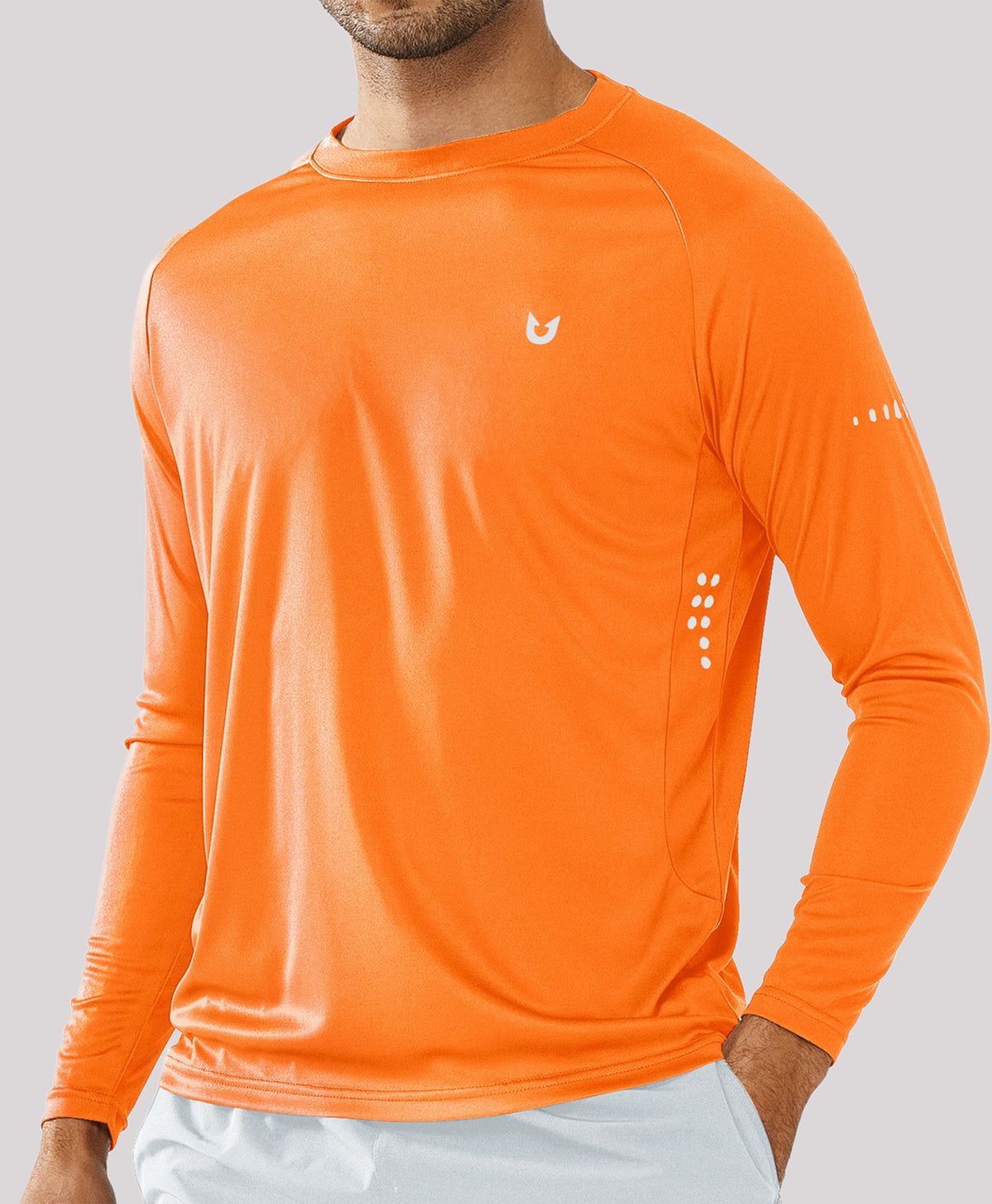 
Men's Ultra-Soft UPF 50+ Long Sleeve  T-Shirts — ORANGE