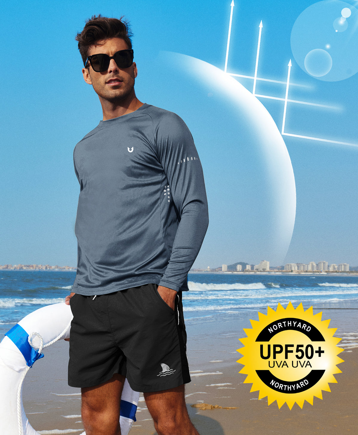 
Men's Ultra-Soft UPF 50+ Long Sleeve  T-Shirts — cloud