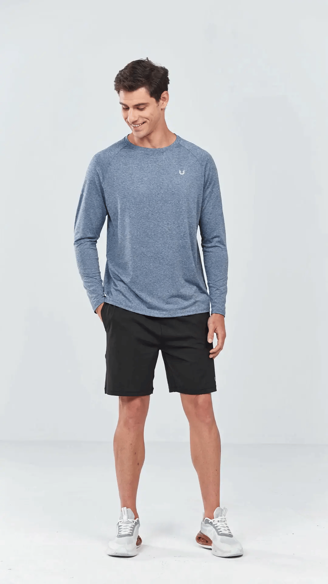 Men's Lightweight Long Sleeve Running Shirts Fishing Sun Undershirts