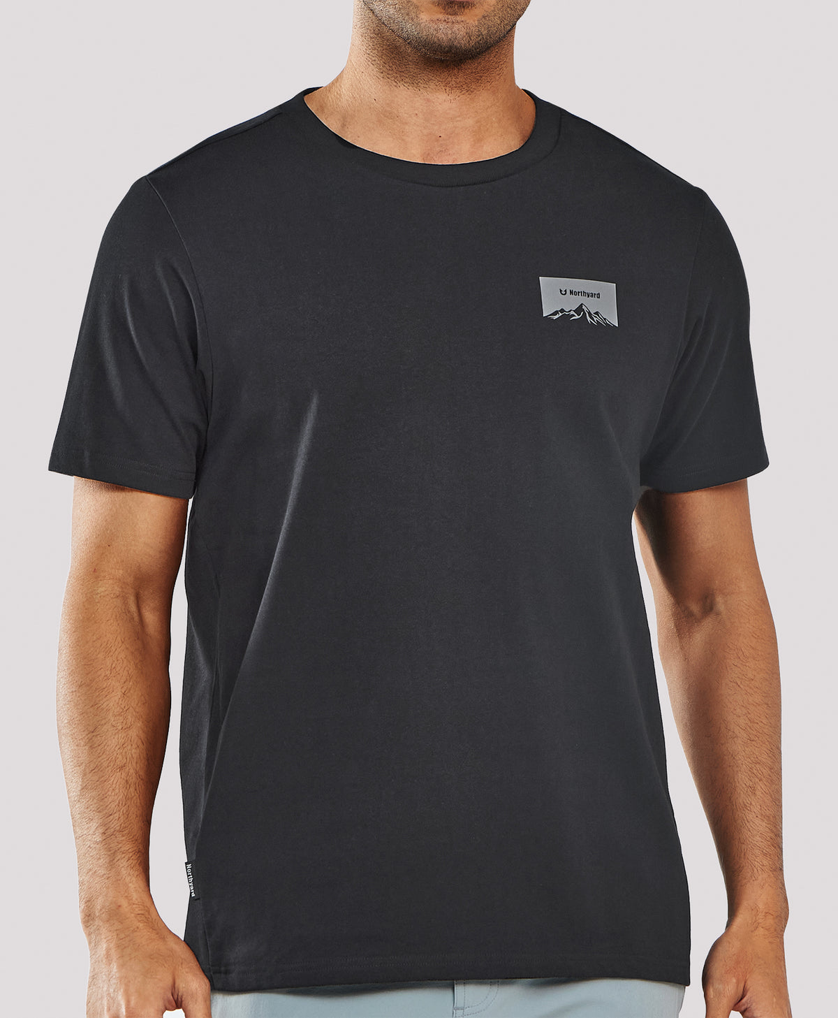 
Men's Heavyweight Cotton Graphic T-Shirt Durable Relaxed-Fit — BLACK