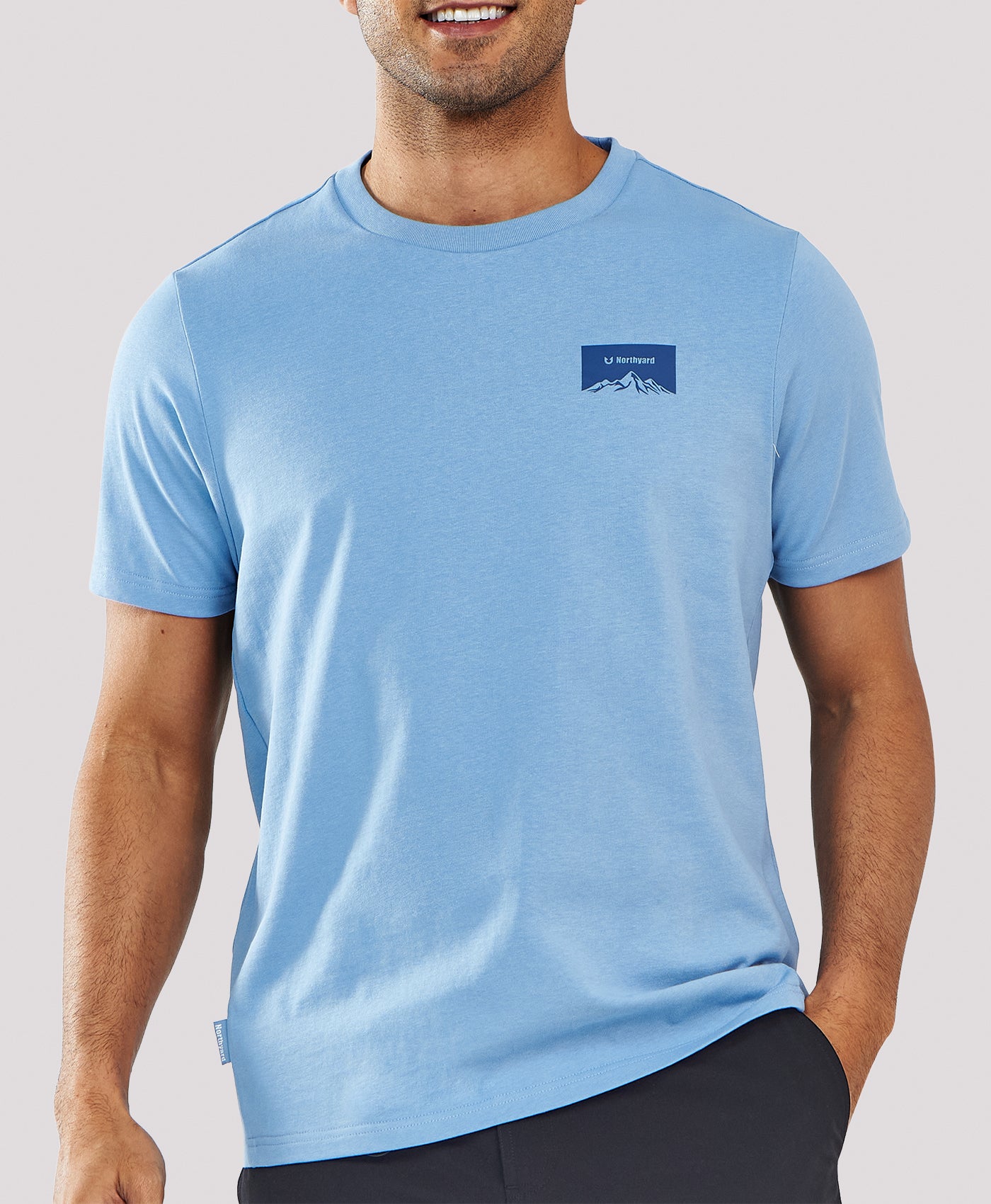Northyard Men's Heavyweight Cotton Graphic T-Shirt Durable Relaxed-Fit Short Sleeve Work & Outdoor Tee #color_BLUESTONE