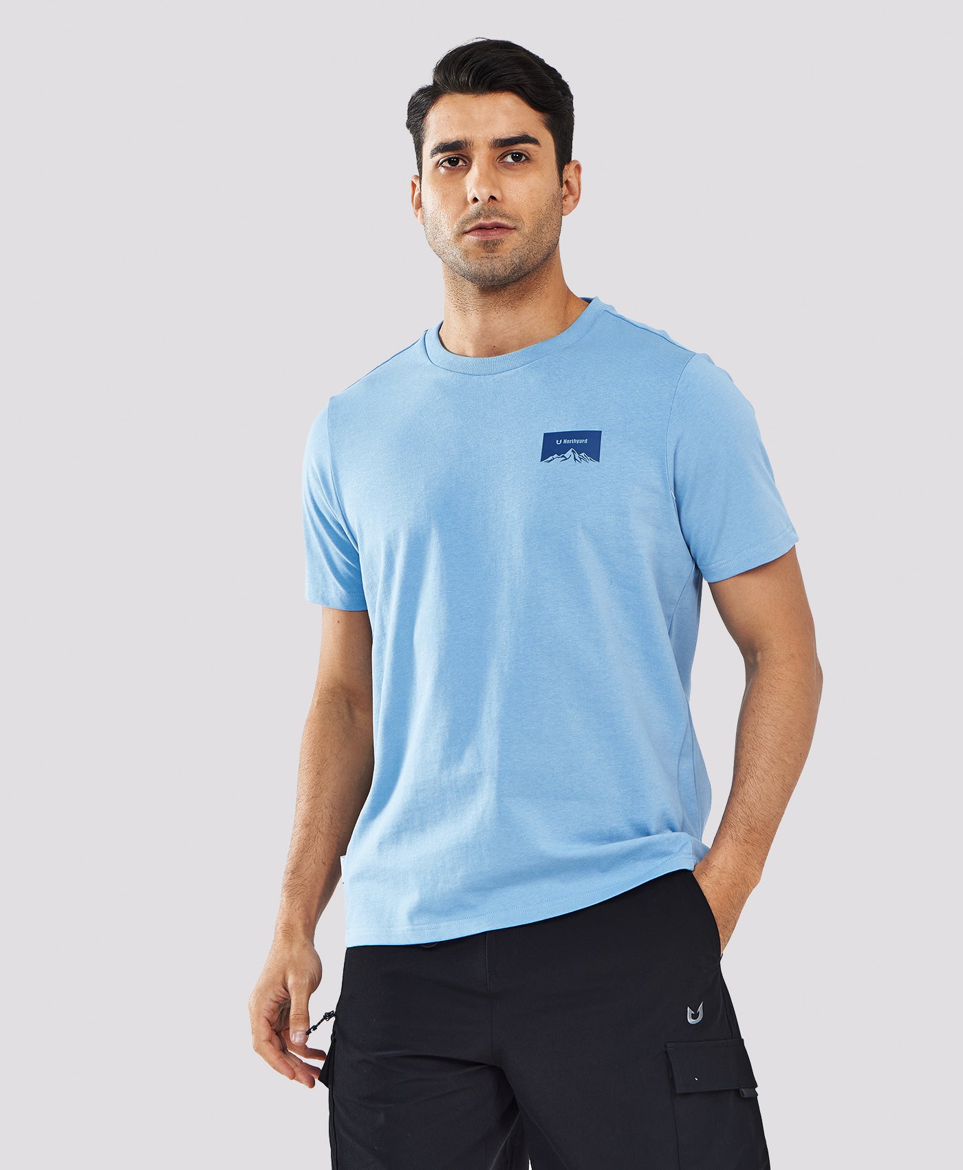 Northyard Men's Heavyweight Cotton Graphic T-Shirt Durable Relaxed-Fit Short Sleeve Work & Outdoor Tee #color_BLUESTONE