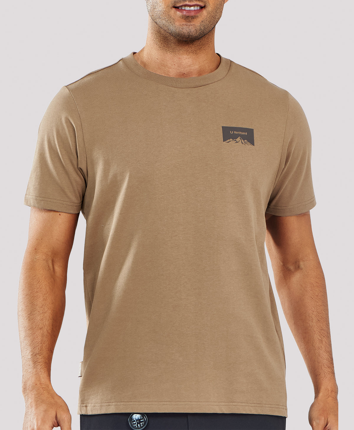 
Men's Heavyweight Cotton Graphic T-Shirt Durable Relaxed-Fit — BROWN