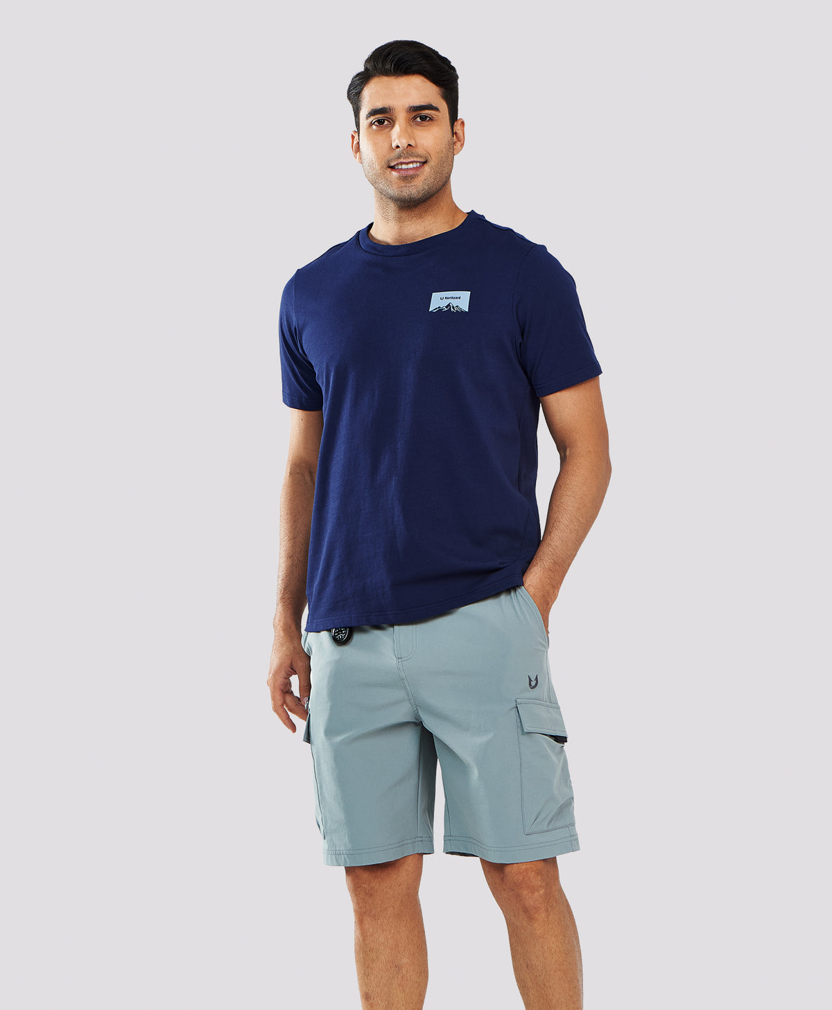 
Men's Heavyweight Cotton Graphic T-Shirt Durable Relaxed-Fit — NAVY