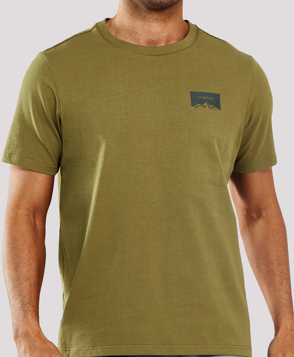 
Men's Heavyweight Cotton Graphic T-Shirt Durable Relaxed-Fit — OLIVE
