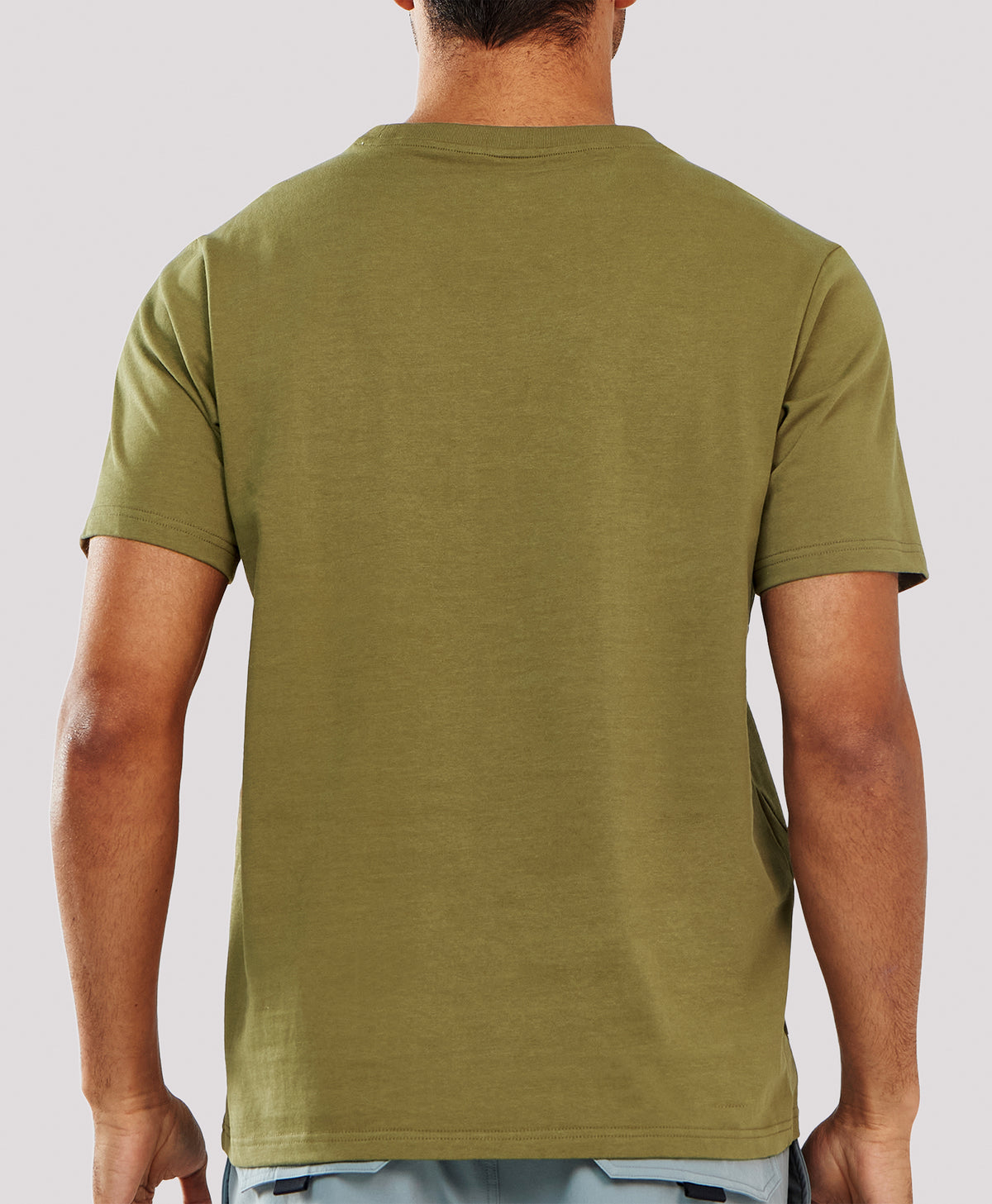 
Men's Heavyweight Cotton Graphic T-Shirt Durable Relaxed-Fit — OLIVE