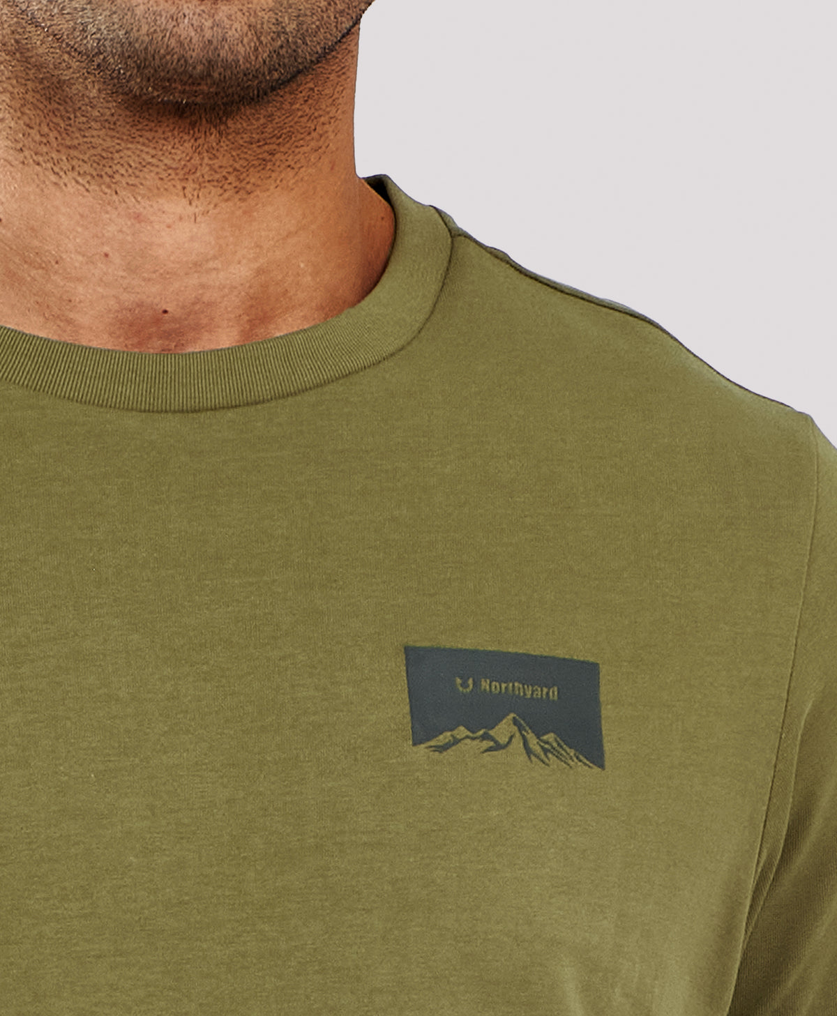 
Men's Heavyweight Cotton Graphic T-Shirt Durable Relaxed-Fit — OLIVE