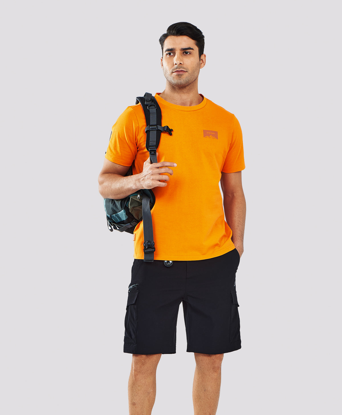 
Men's Heavyweight Cotton Graphic T-Shirt Durable Relaxed-Fit — ORANGE