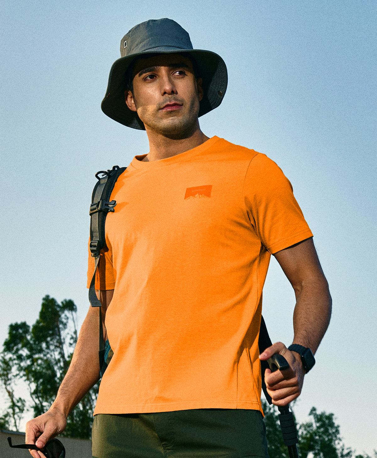 
Men's Heavyweight Cotton Graphic T-Shirt Durable Relaxed-Fit — ORANGE