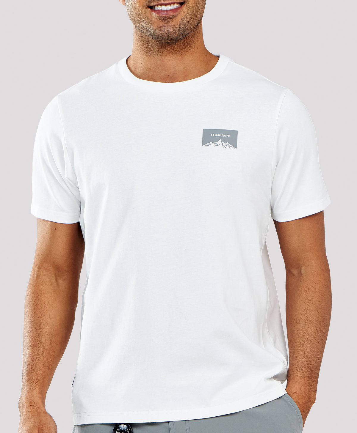 
Men's Heavyweight Cotton Graphic T-Shirt Durable Relaxed-Fit — WHITE