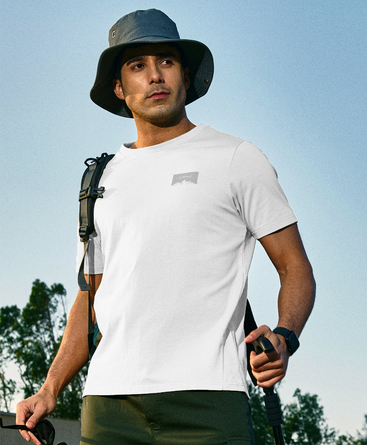 
Men's Heavyweight Cotton Graphic T-Shirt Durable Relaxed-Fit — WHITE