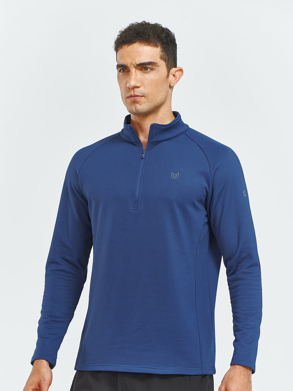 Men's Quarter Zip Pullover Fleece Long Sleeve Sweatshirts for Hiking