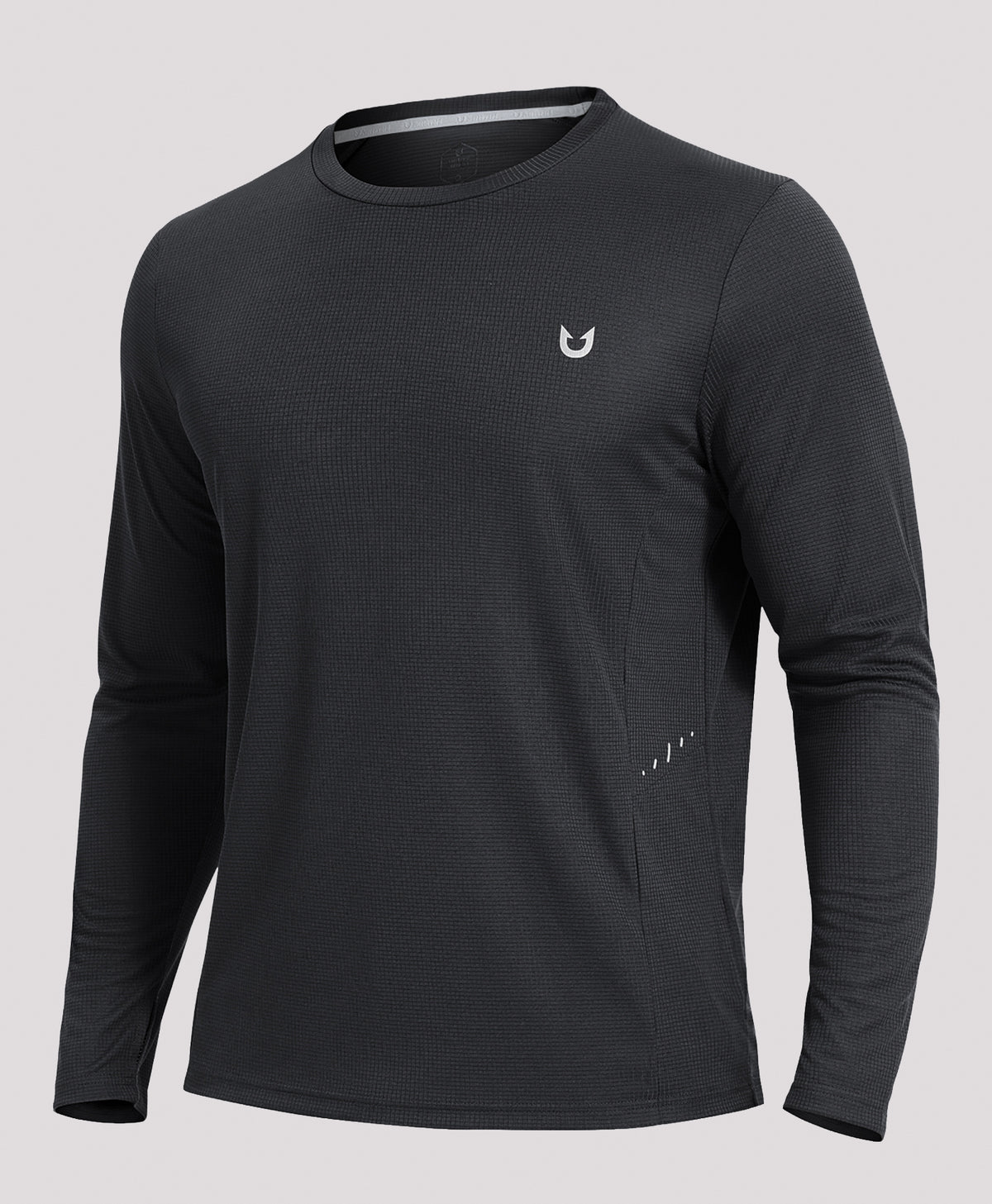 Northyard Men's UV Long Sleeve T-Shirts UPF50+ Thumb Holes for Fishing Hiking #color_BLACK