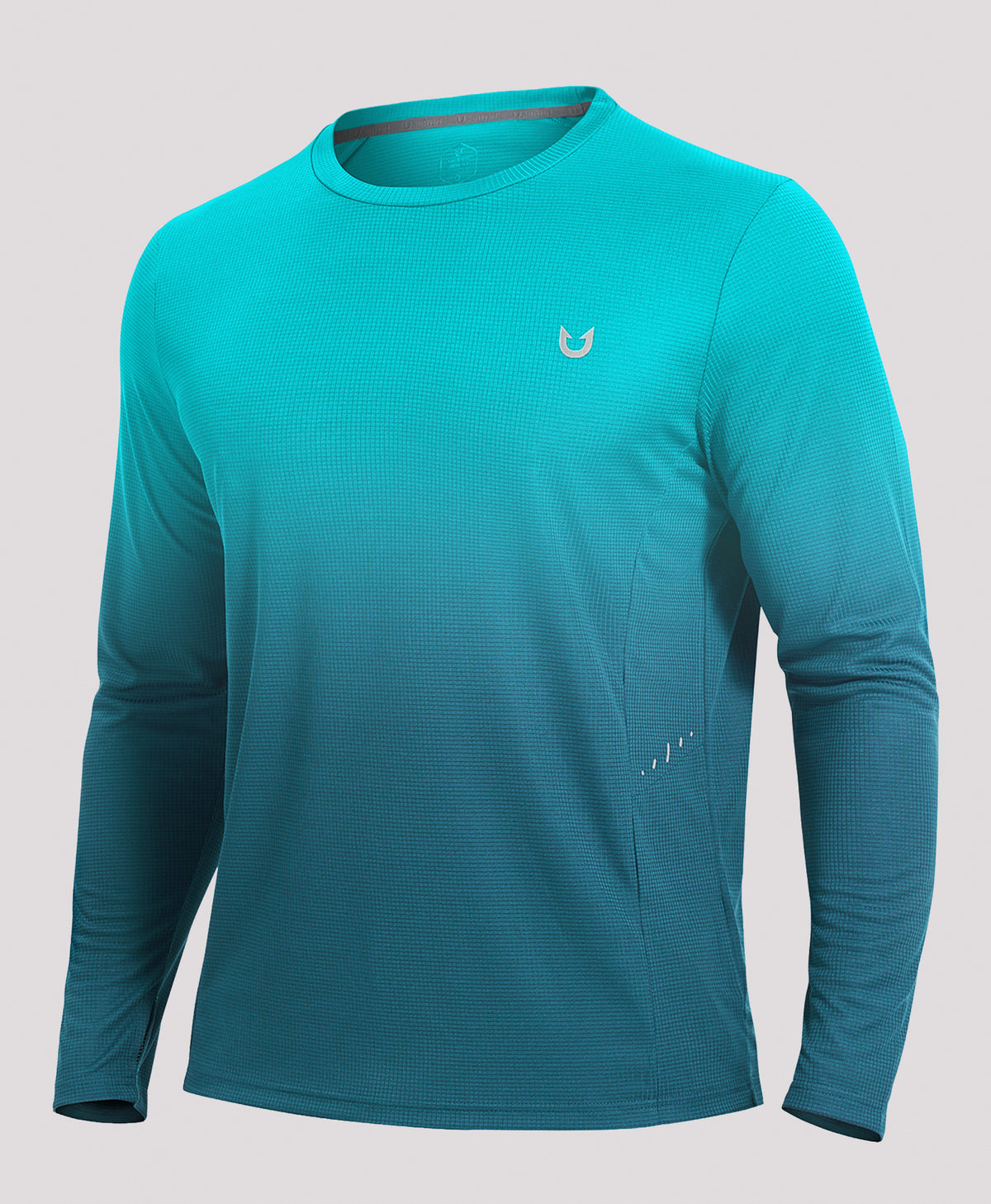 
Men's UV VaporGrid Long Sleeve T-Shirts UPF50+ Thumb Holes for Fishing — GRADIENTLAKEBLUE