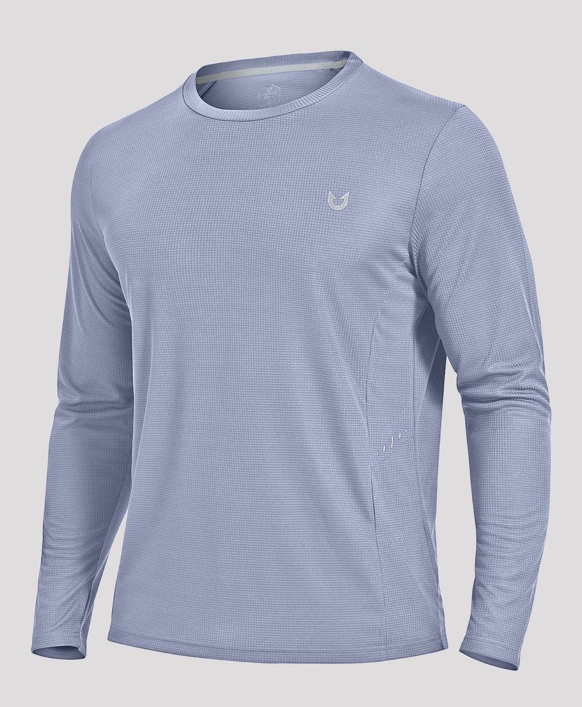 
Men's UV VaporGrid Long Sleeve T-Shirts UPF50+ Thumb Holes for Fishing — GREYBLUE
