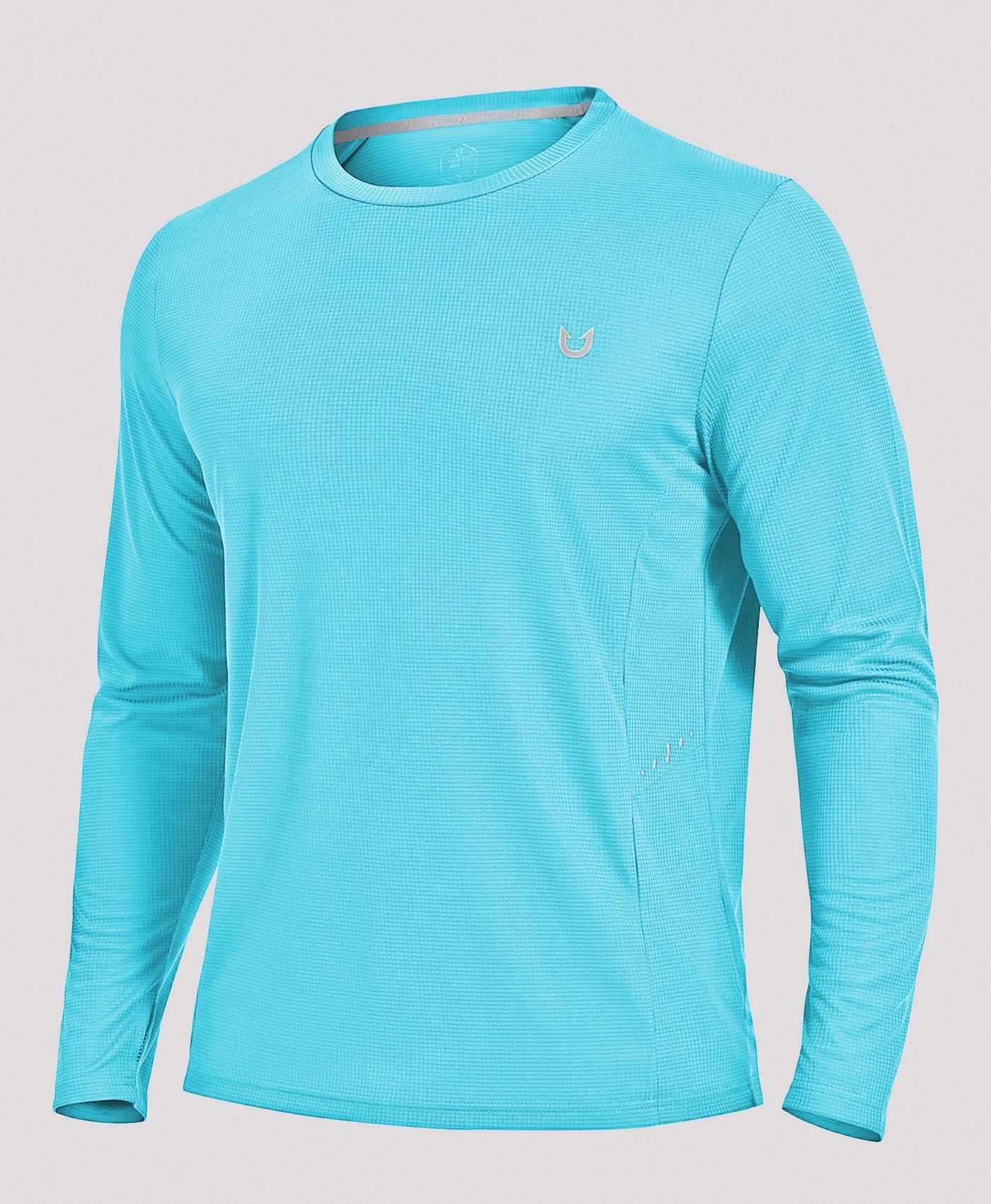 Northyard Men's UV VaporGrid Long Sleeve T-Shirts UPF50+ Thumb Holes for Fishing #color_LIGHTBLUE