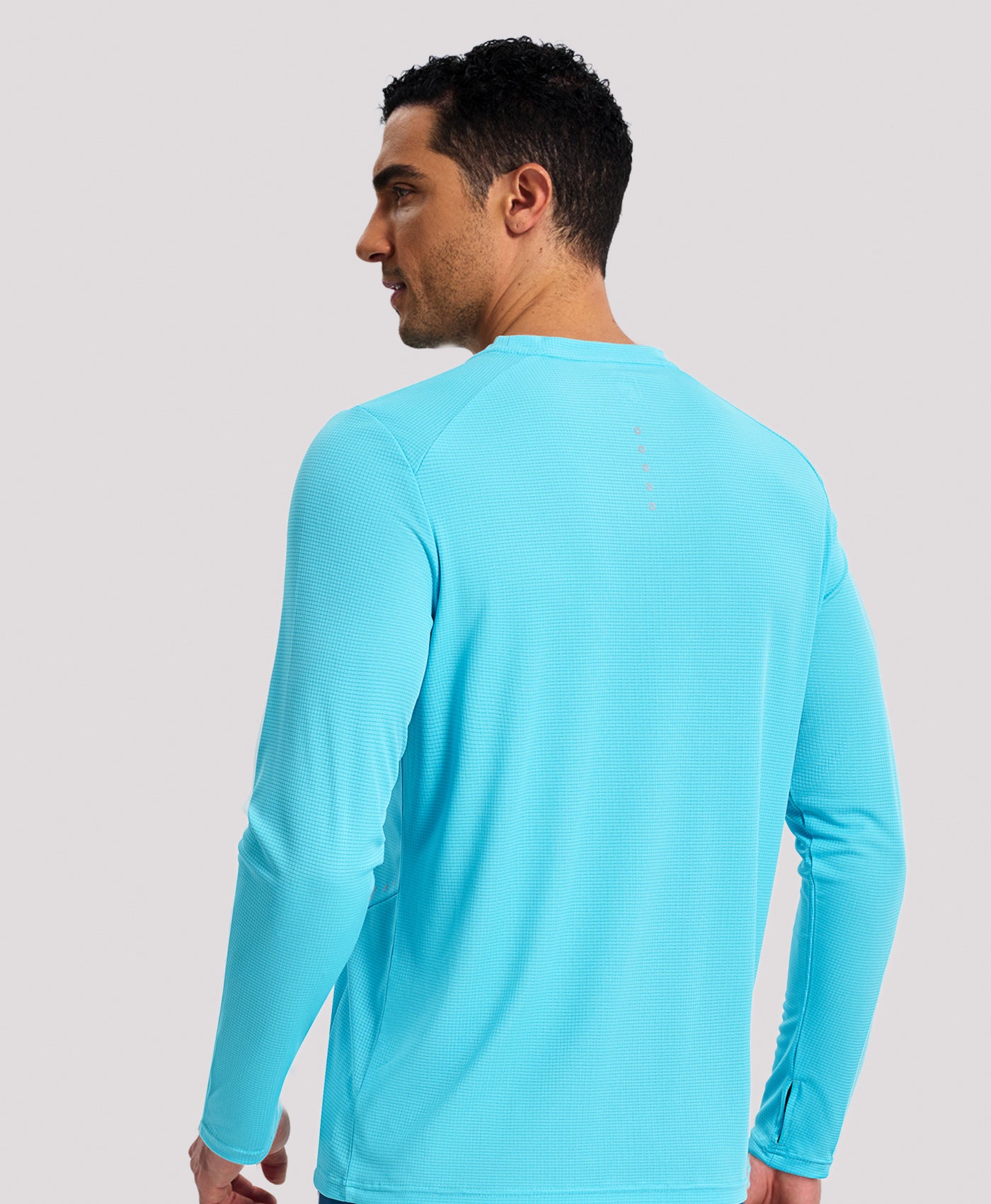 Northyard Men's UV VaporGrid Long Sleeve T-Shirts UPF50+ Thumb Holes for Fishing #color_LIGHTBLUE