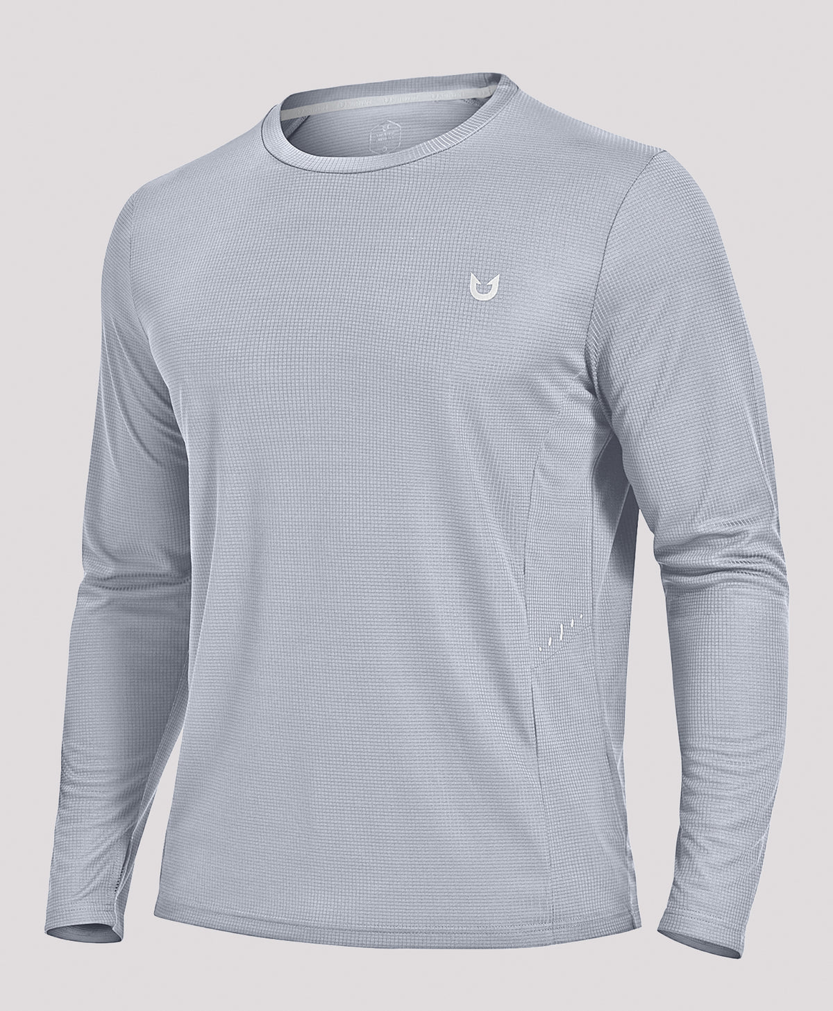 Northyard Men's UV Long Sleeve T-Shirts UPF50+ Thumb Holes for Fishing Hiking #color_LIGHTGREY