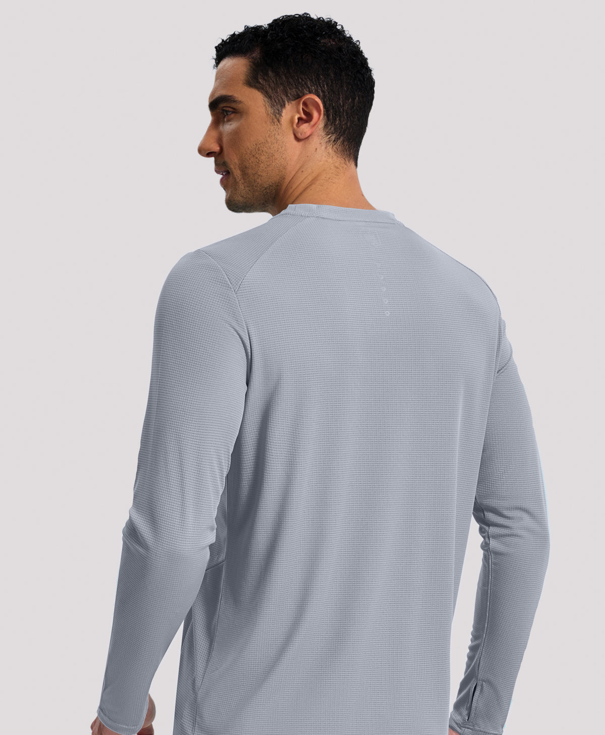 Northyard Men's UV Long Sleeve T-Shirts UPF50+ Thumb Holes for Fishing Hiking #color_LIGHTGREY