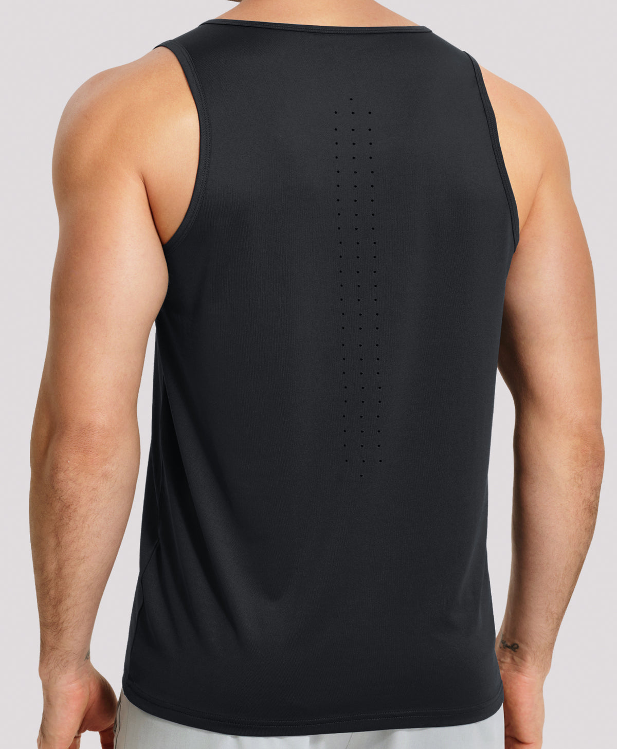 
Men's UPF50+ Workout Tank Top Lightweight Quick-dry Running Sleeveless — BLACK