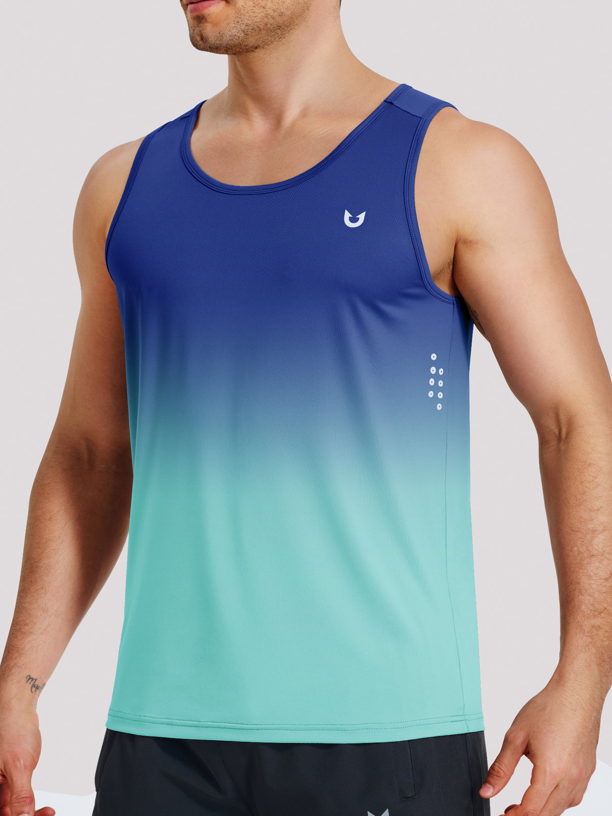 
Men's UPF50+ Workout Tank Top Lightweight Quick-dry Running Sleeveless — GRADIENTLOTUSGREEN