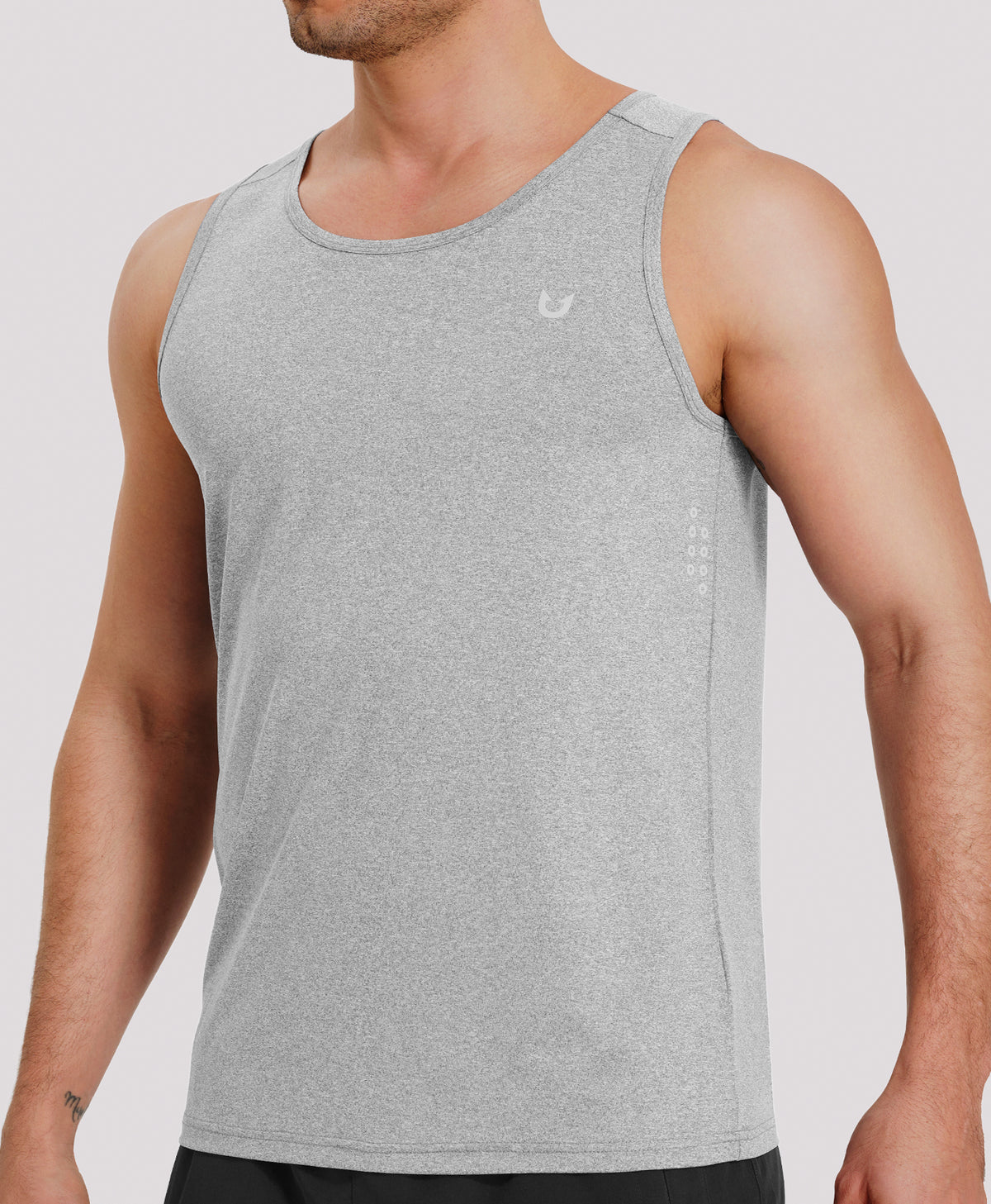 Northyard Men's UPF50+ Workout Tank Top Lightweight Quick-dry Running Sleeveless 
#color_GREYHEATHER