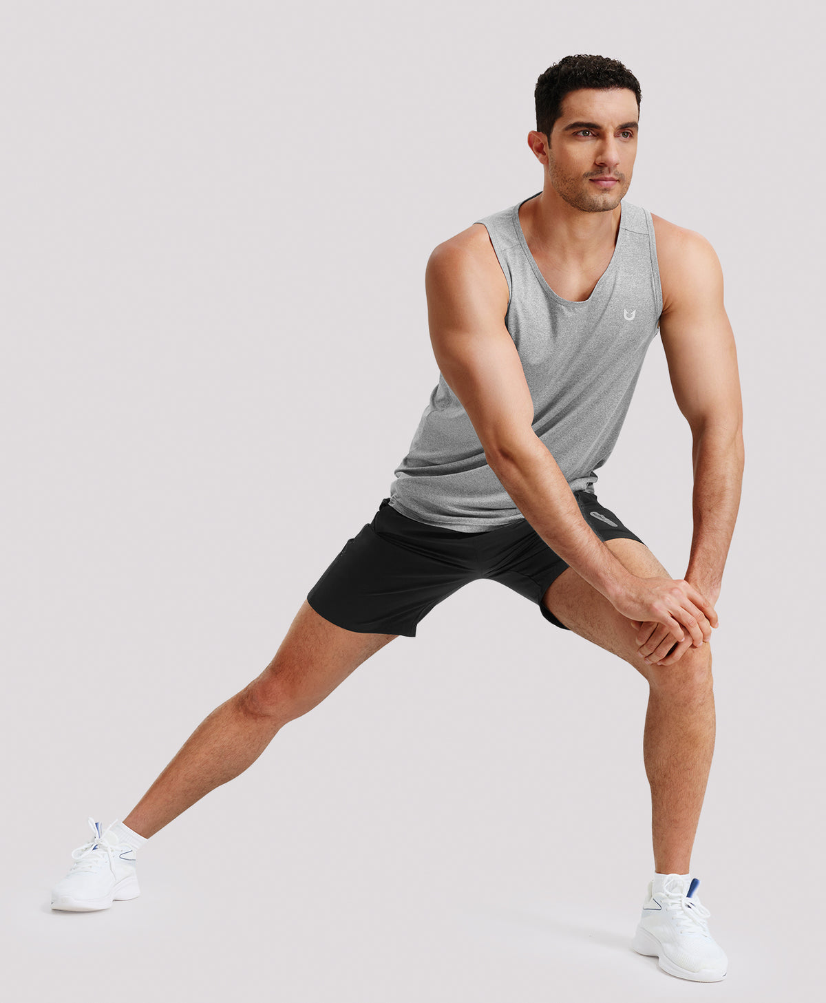 Northyard Men's UPF50+ Workout Tank Top Lightweight Quick-dry Running Sleeveless 
#color_GREYHEATHER