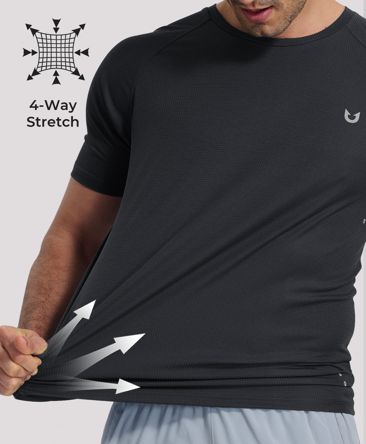 
Men's VaporGrid Performance Tee Breathable Gym & Workout T-Shirts — BLACK