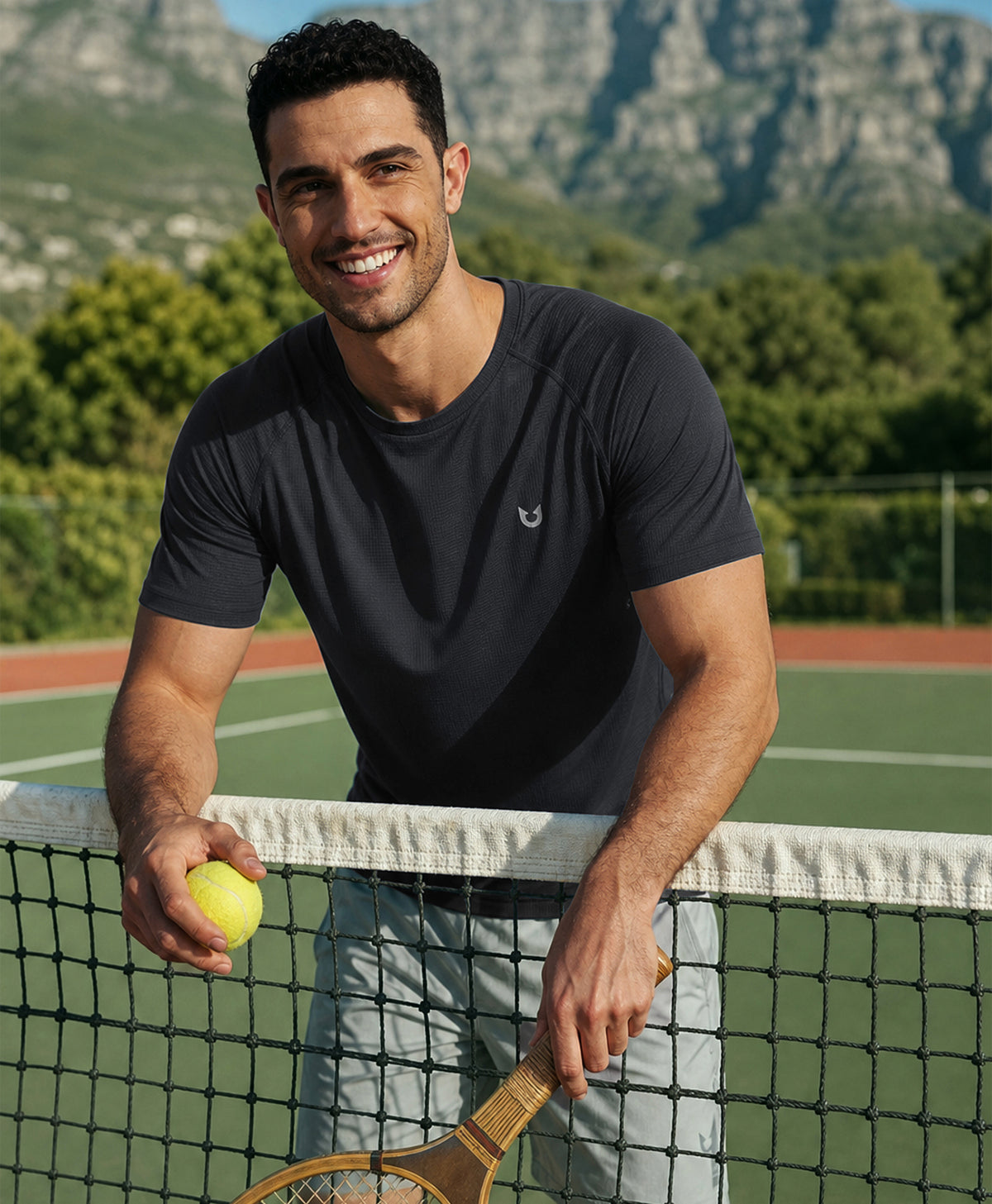 Northyard Men's VaporGrid™ Performance Tee Breathable Gym & Workout T-Shirts #color_BLACK
