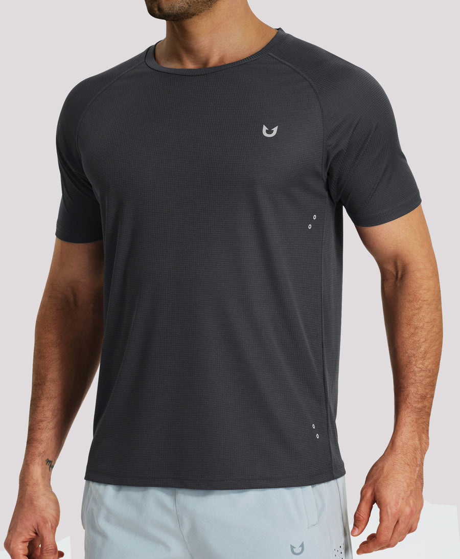 
Men's VaporGrid Performance Tee Breathable Gym & Workout T-Shirts — DARKGREY