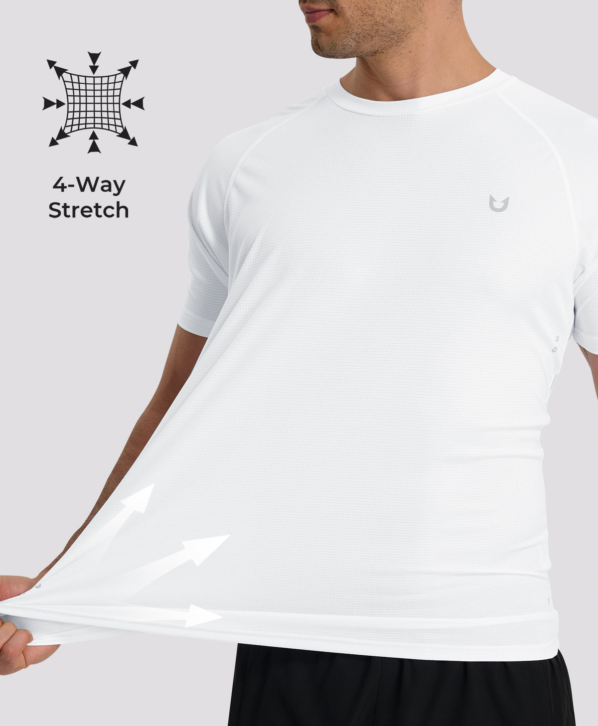 
Men's VaporGrid Performance Tee Breathable Gym & Workout T-Shirts — WHITE