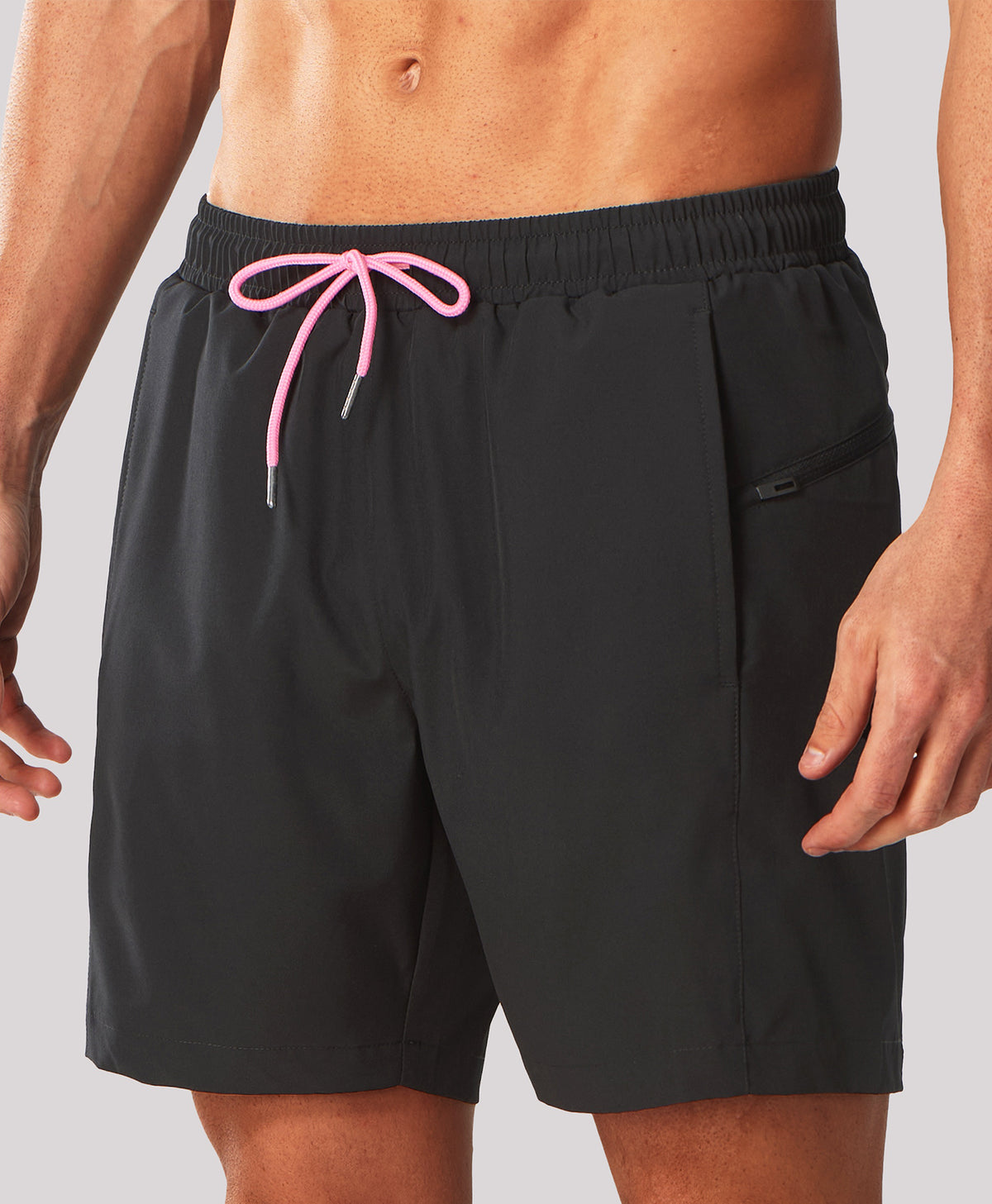 
Men's 2-in-1 High-Stretch 7" Swim Trunks with Pockets — BLACK
