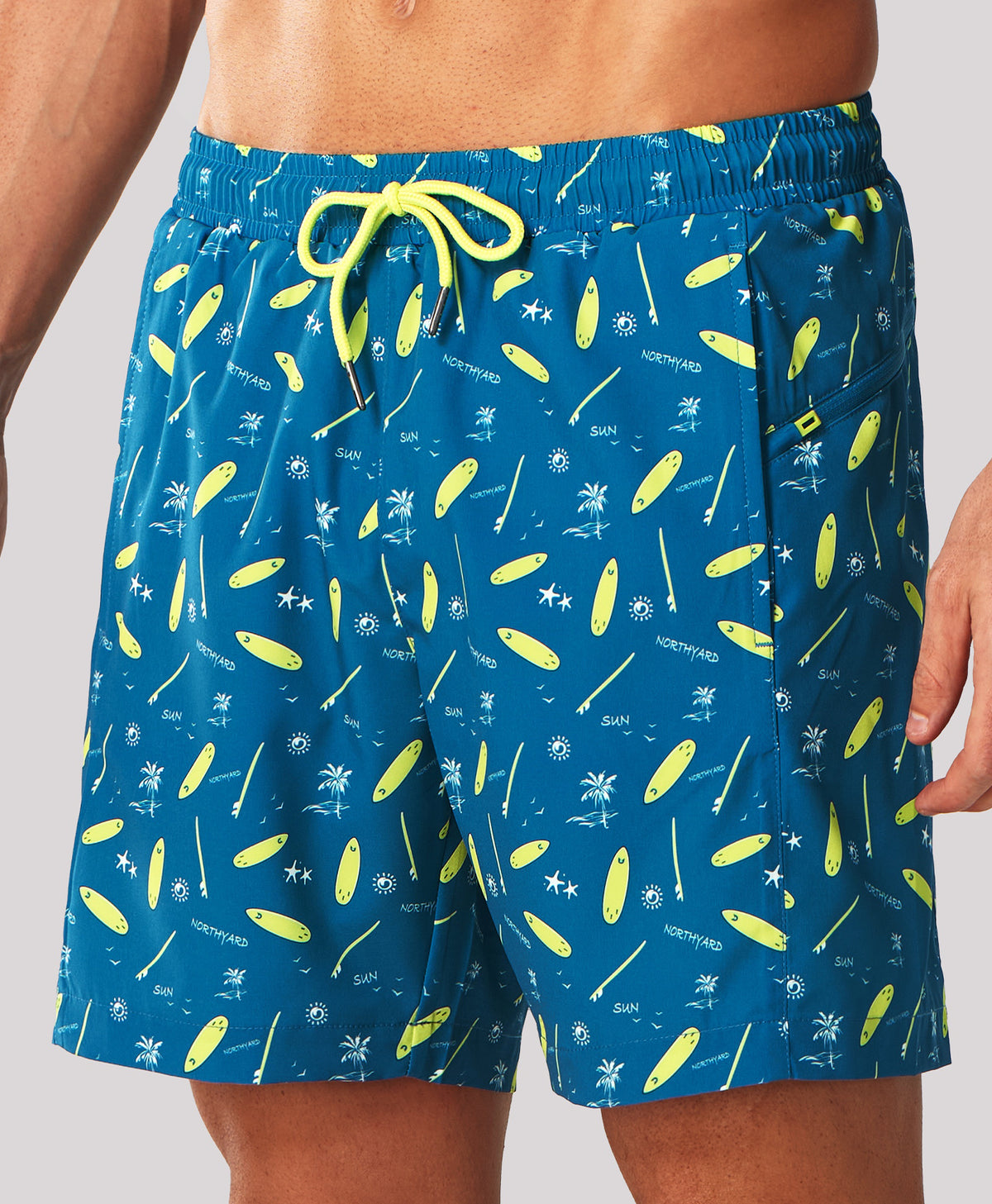 
Men's 2-in-1 High-Stretch 7" Swim Trunks with Pockets — BLUESURFBOARD