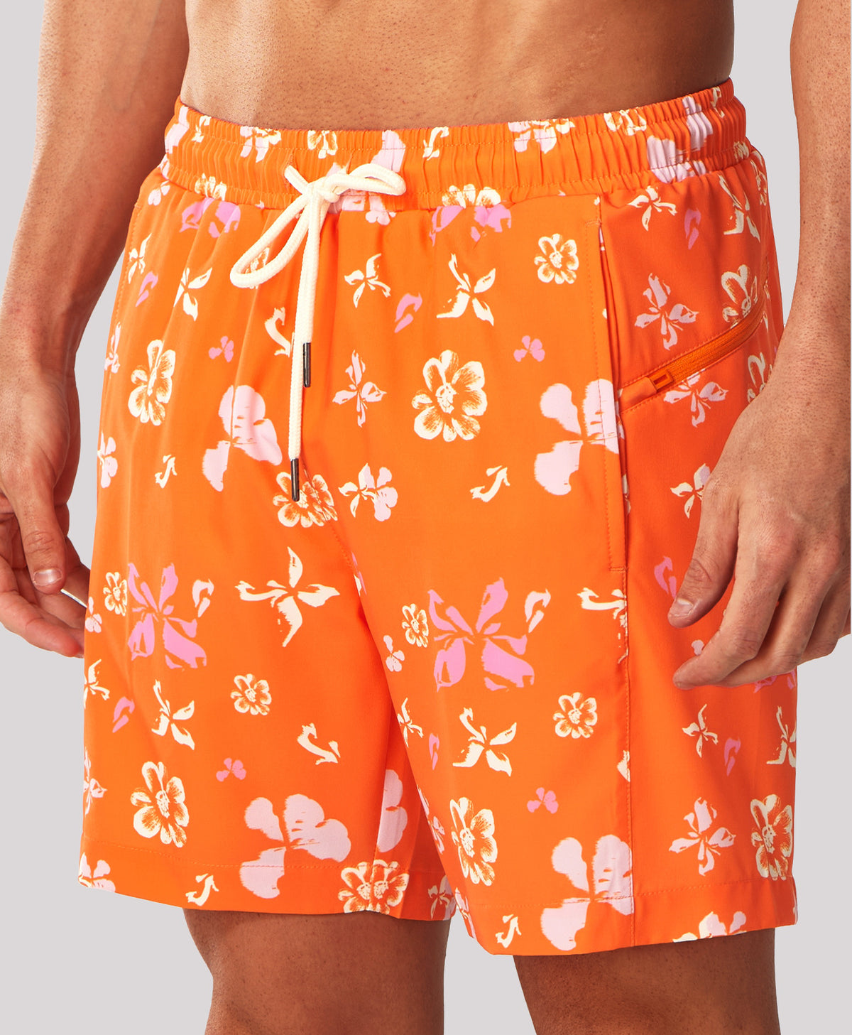 
Men's 2-in-1 High-Stretch 7" Swim Trunks with Pockets — ORANGEFLOWER